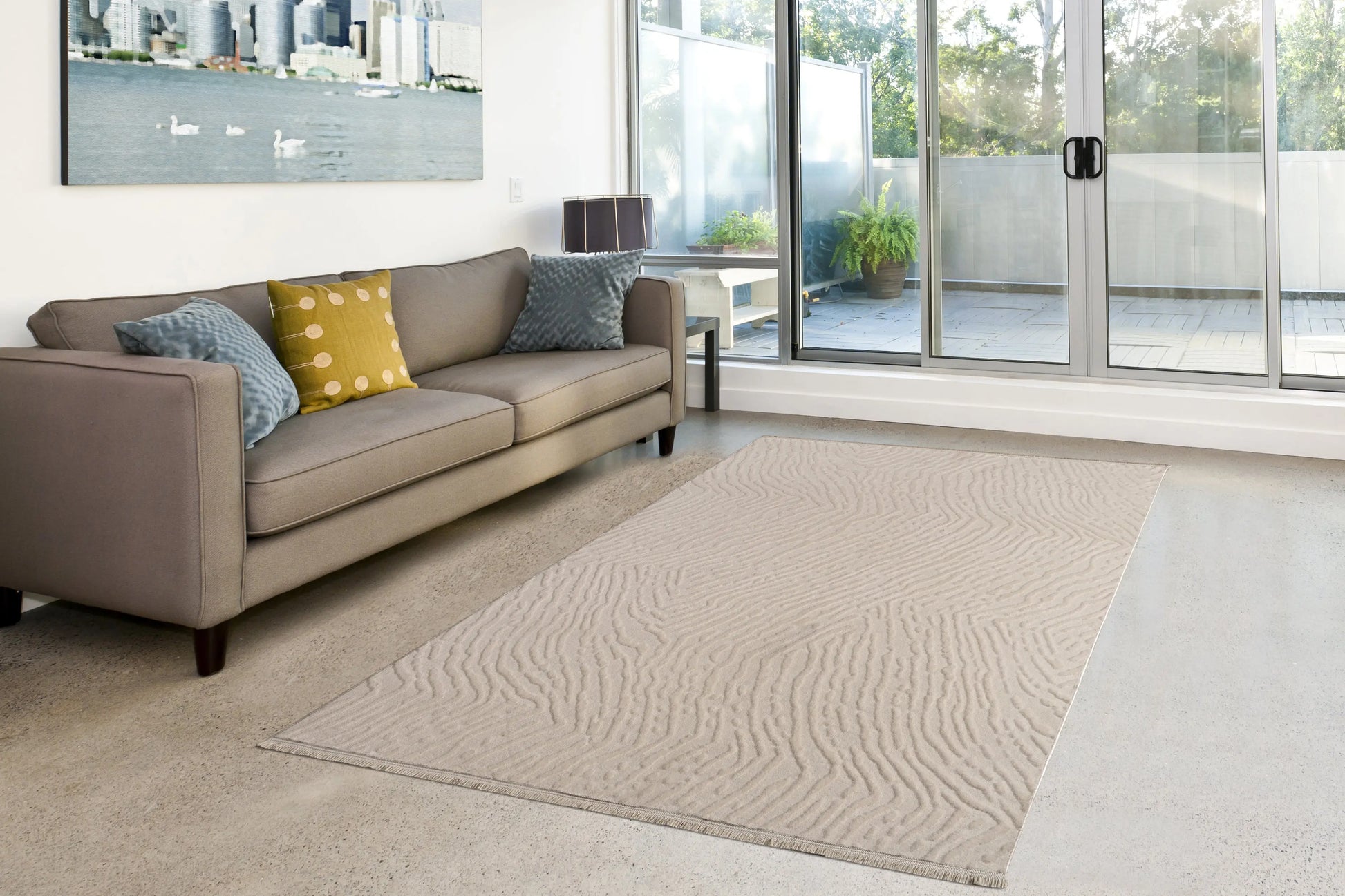 Cream Textured Fluffy Soft Machine Washable Area Rug For Living Room, Bedroom LaDole Rugs