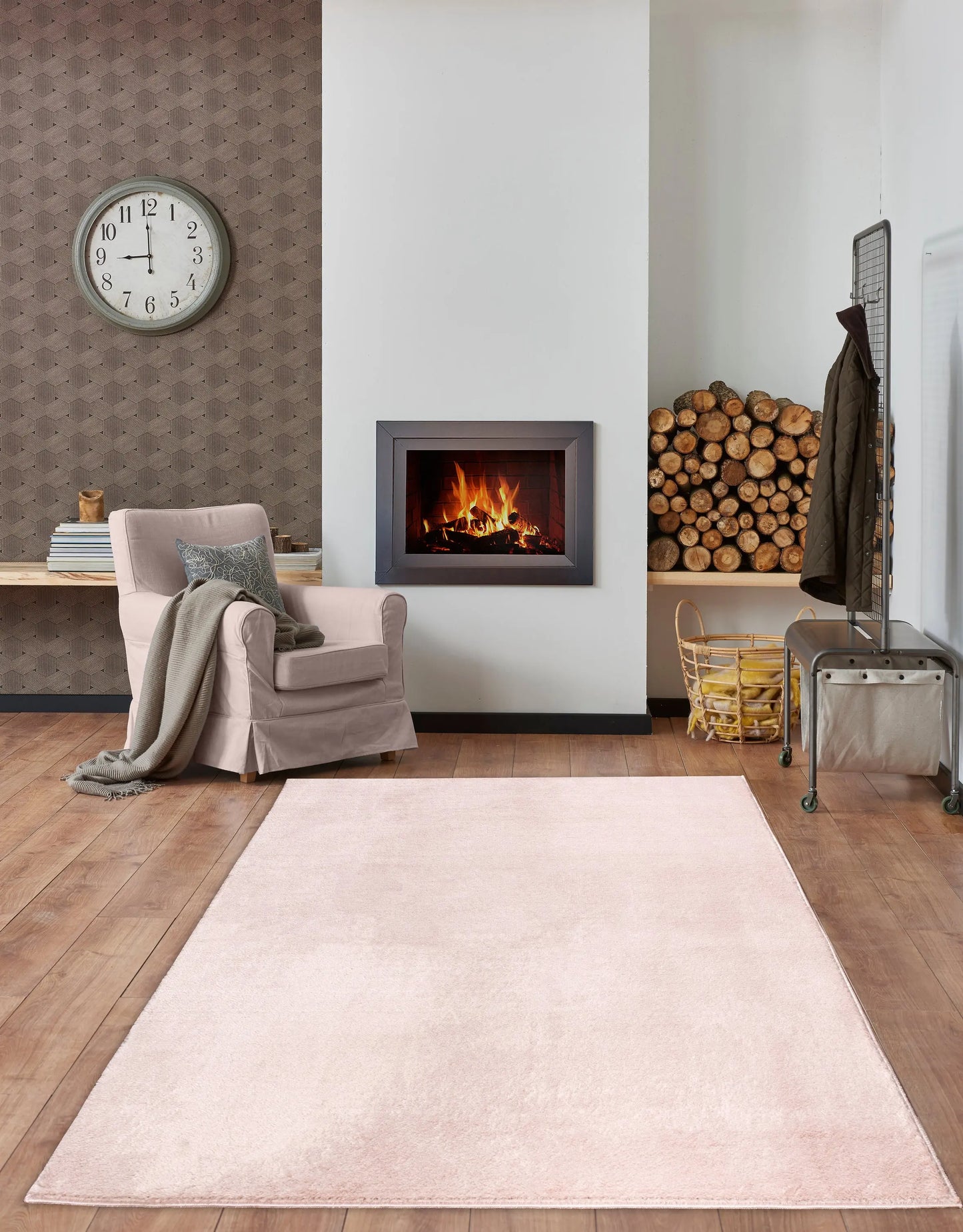 Rose Pink Fluffy Soft Machine Washable Area Rug For Living Room, Bedroom LaDole Rugs