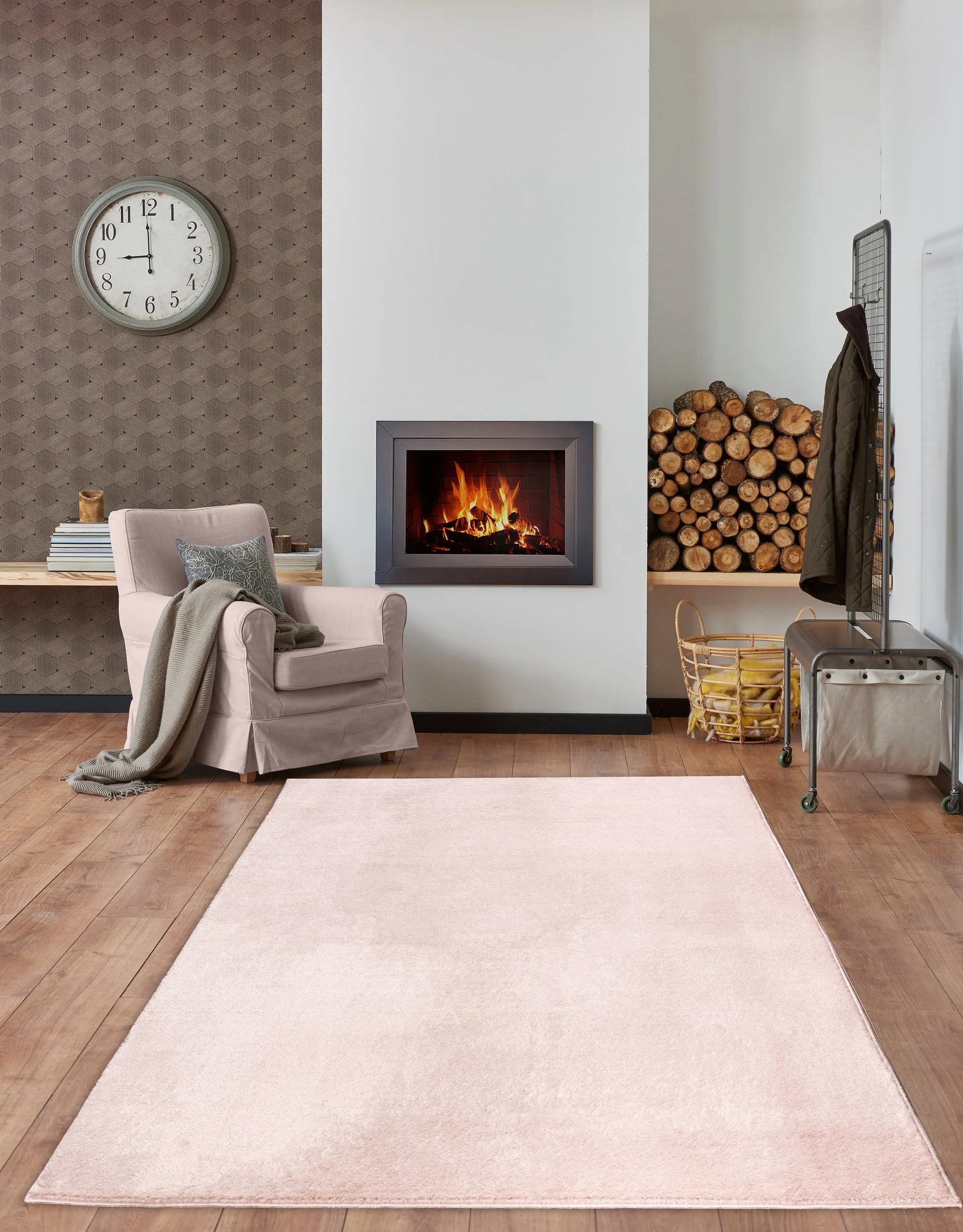 Rose Pink Fluffy Soft Machine Washable Area Rug For Living Room, Bedroom LaDole Rugs