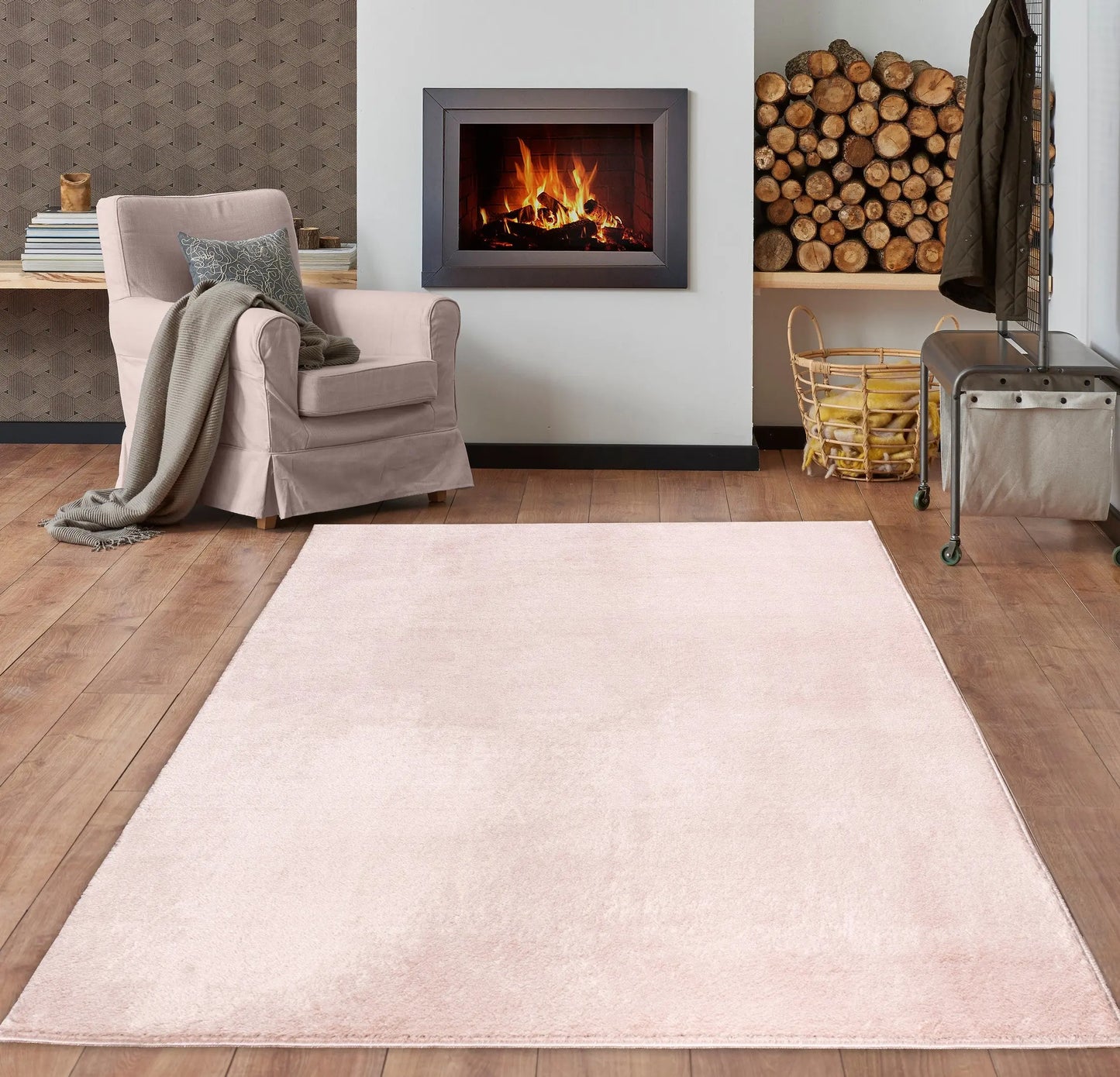 Rose Pink Fluffy Soft Machine Washable Area Rug For Living Room, Bedroom LaDole Rugs