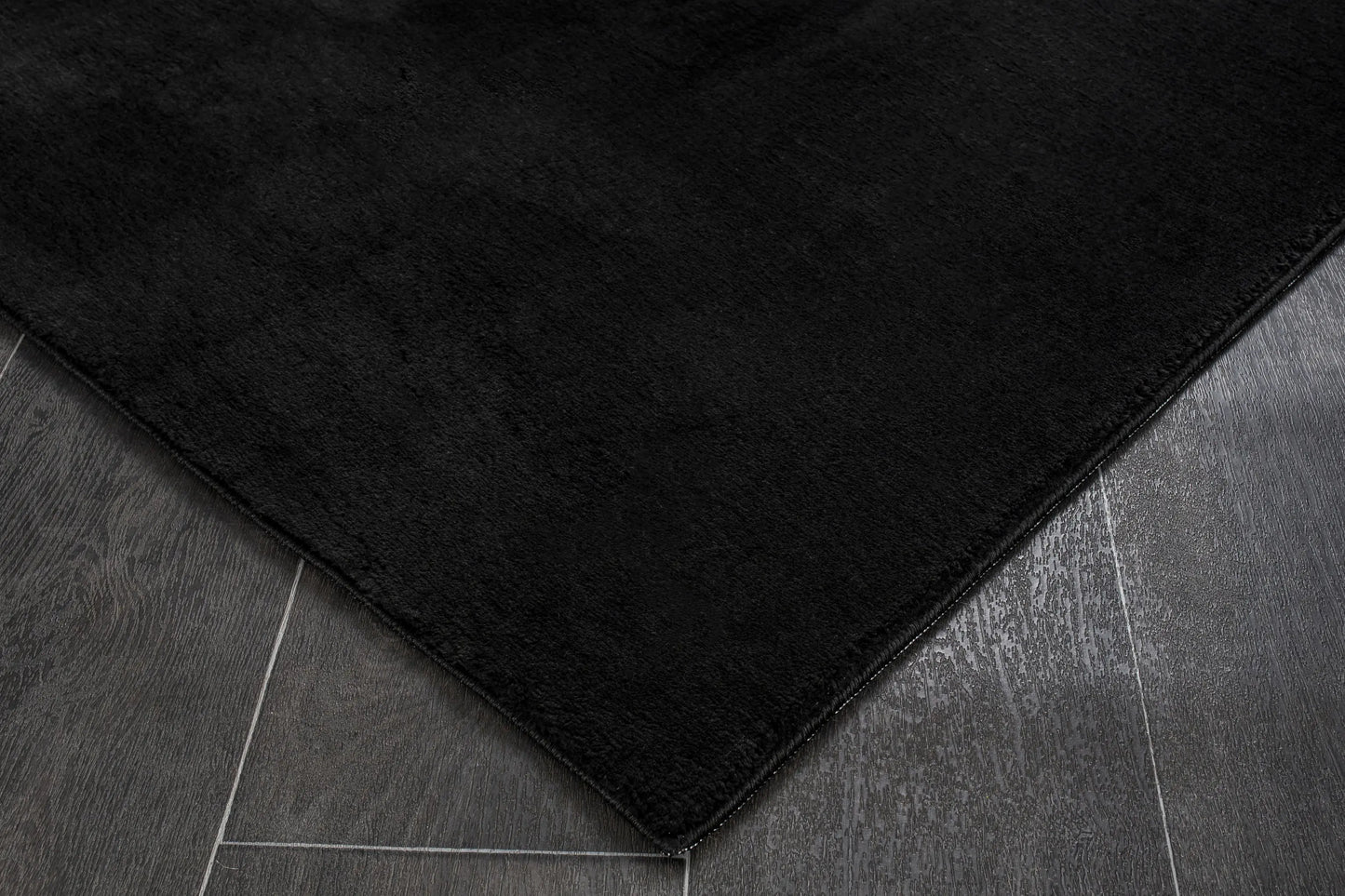 Black Fluffy Soft Machine Washable Area Rug For Living Room, Bedroom LaDole Rugs