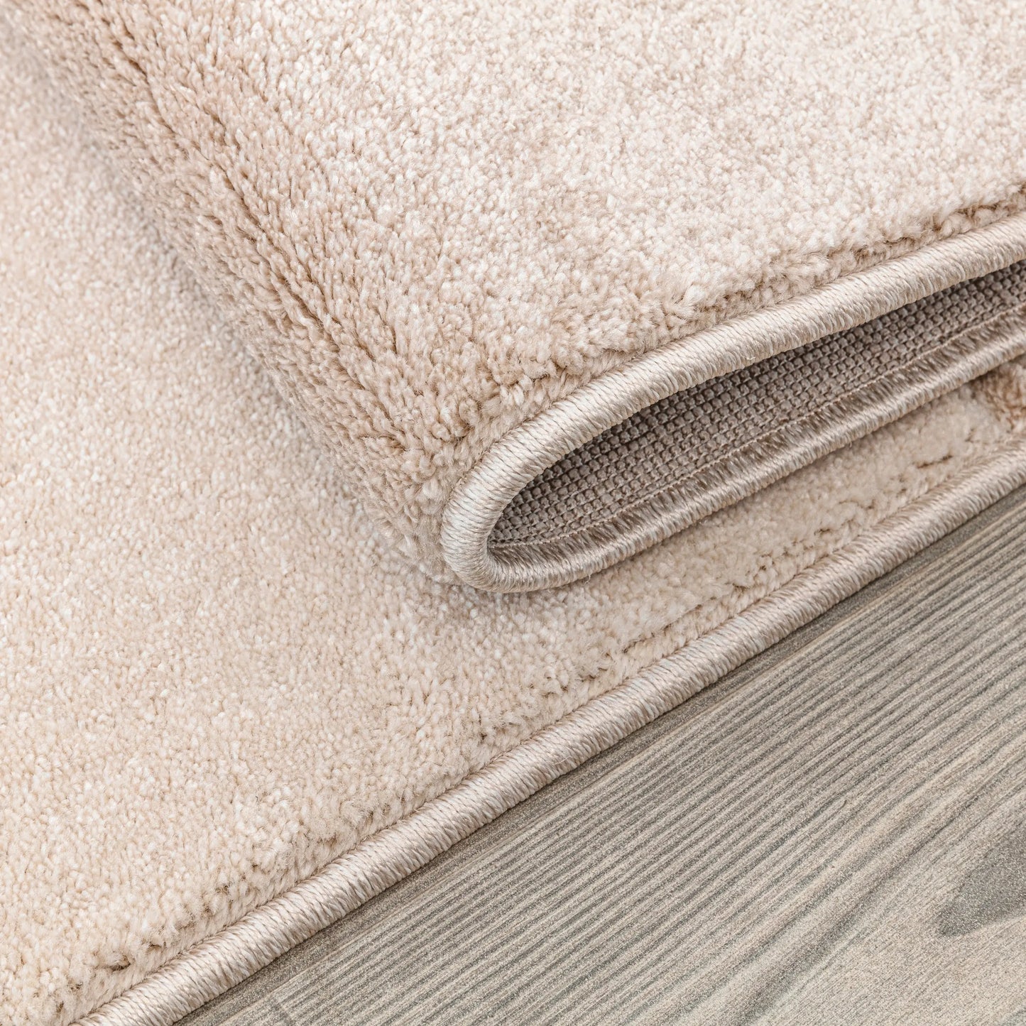 Cream Beige Textured Geometric Contemporary Living Room Bedroom Area Rug LaDole Rugs