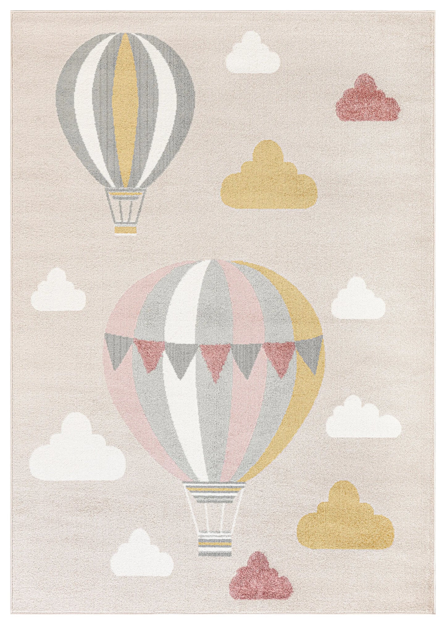 Colorful Baloon and Cloud Kids Nursery Play Area Bedroom Area Rug LaDole Rugs