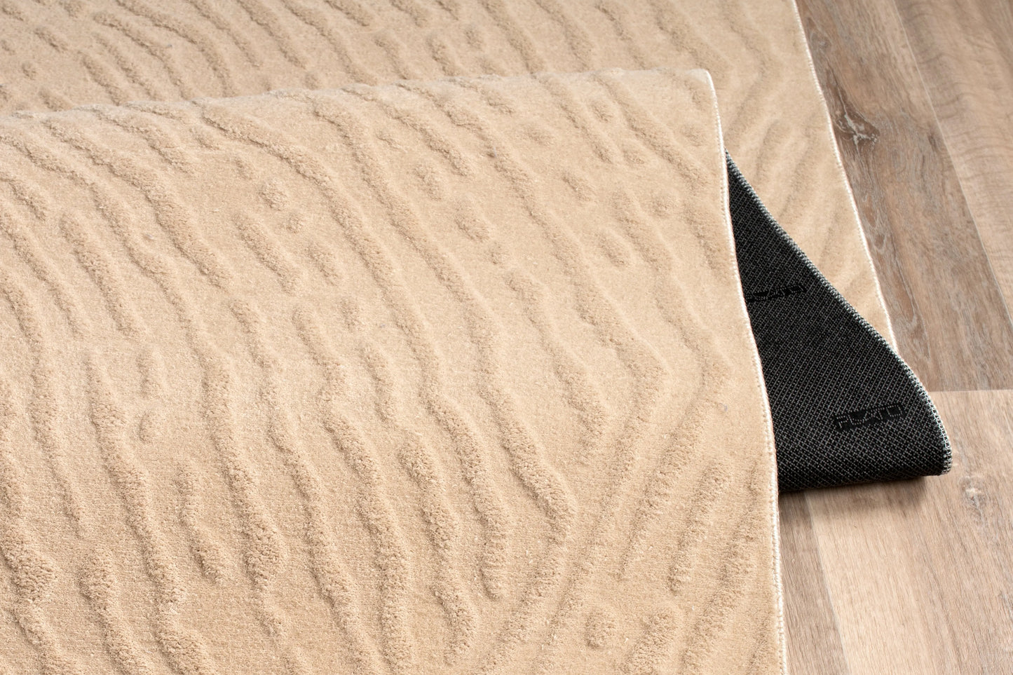Beige Textured Fluffy Soft Machine Washable Area Rug For Living Room, Bedroom LaDole Rugs