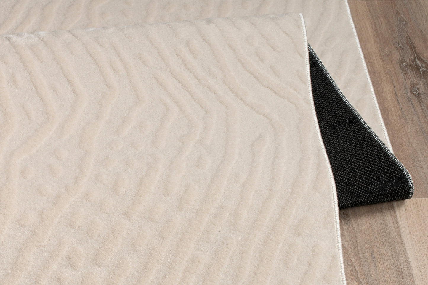 Cream Textured Fluffy Soft Machine Washable Area Rug For Living Room, Bedroom LaDole Rugs