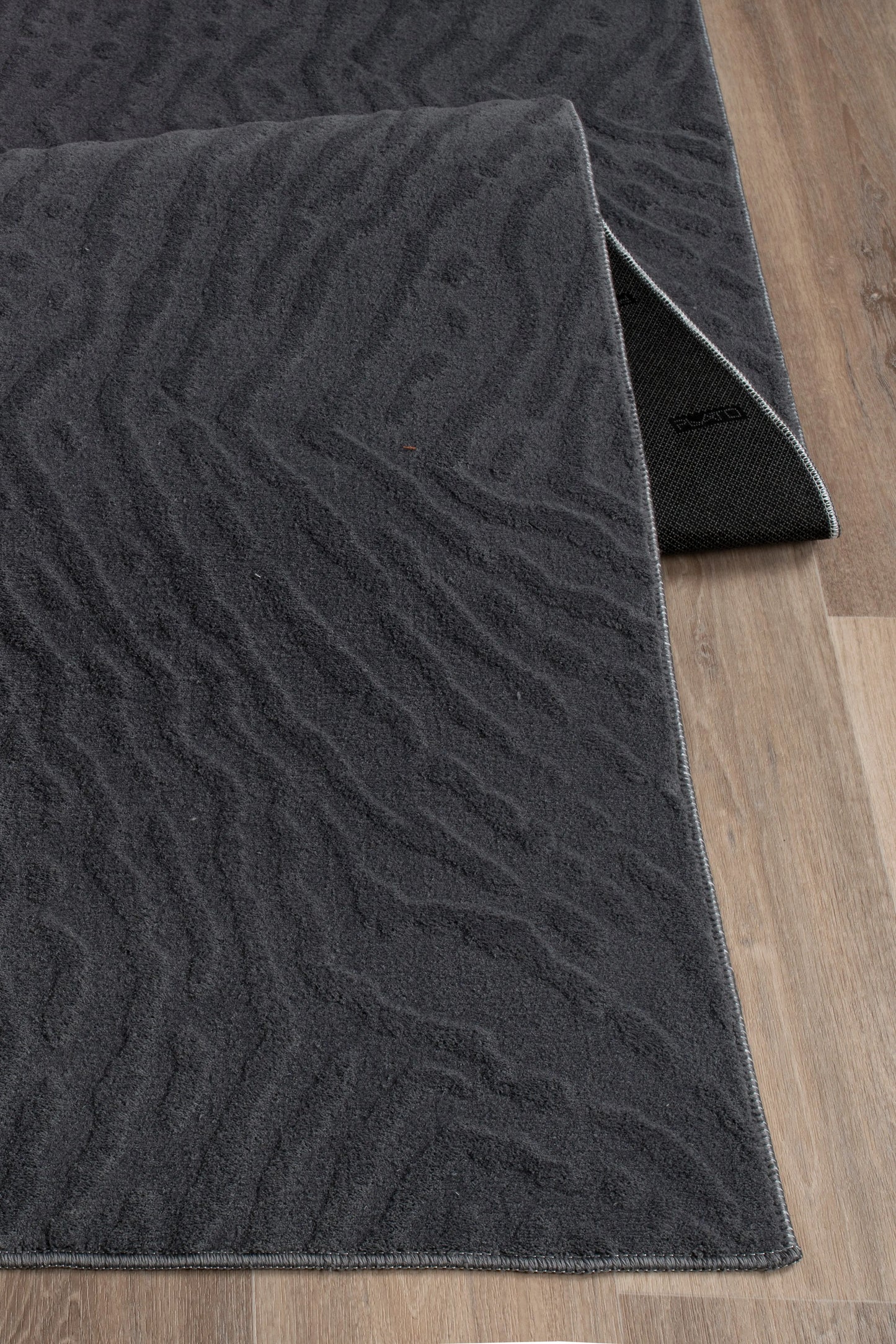 Anthrasite Grey Textured Fluffy Soft Machine Washable Area Rug For Living Room, Bedroom LaDole Rugs