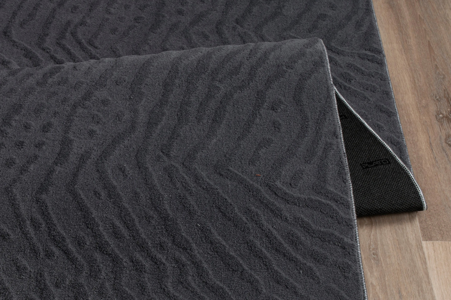 Anthrasite Grey Textured Fluffy Soft Machine Washable Area Rug For Living Room, Bedroom LaDole Rugs