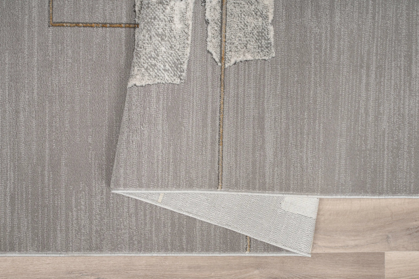 Gold Grey Abstract Modern Living Room Bedroom Area Rug LaDole Rugs