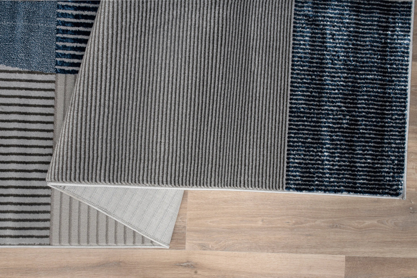 Blue Grey Geometric Living Room Bedroom Area Rug LaDole Rugs