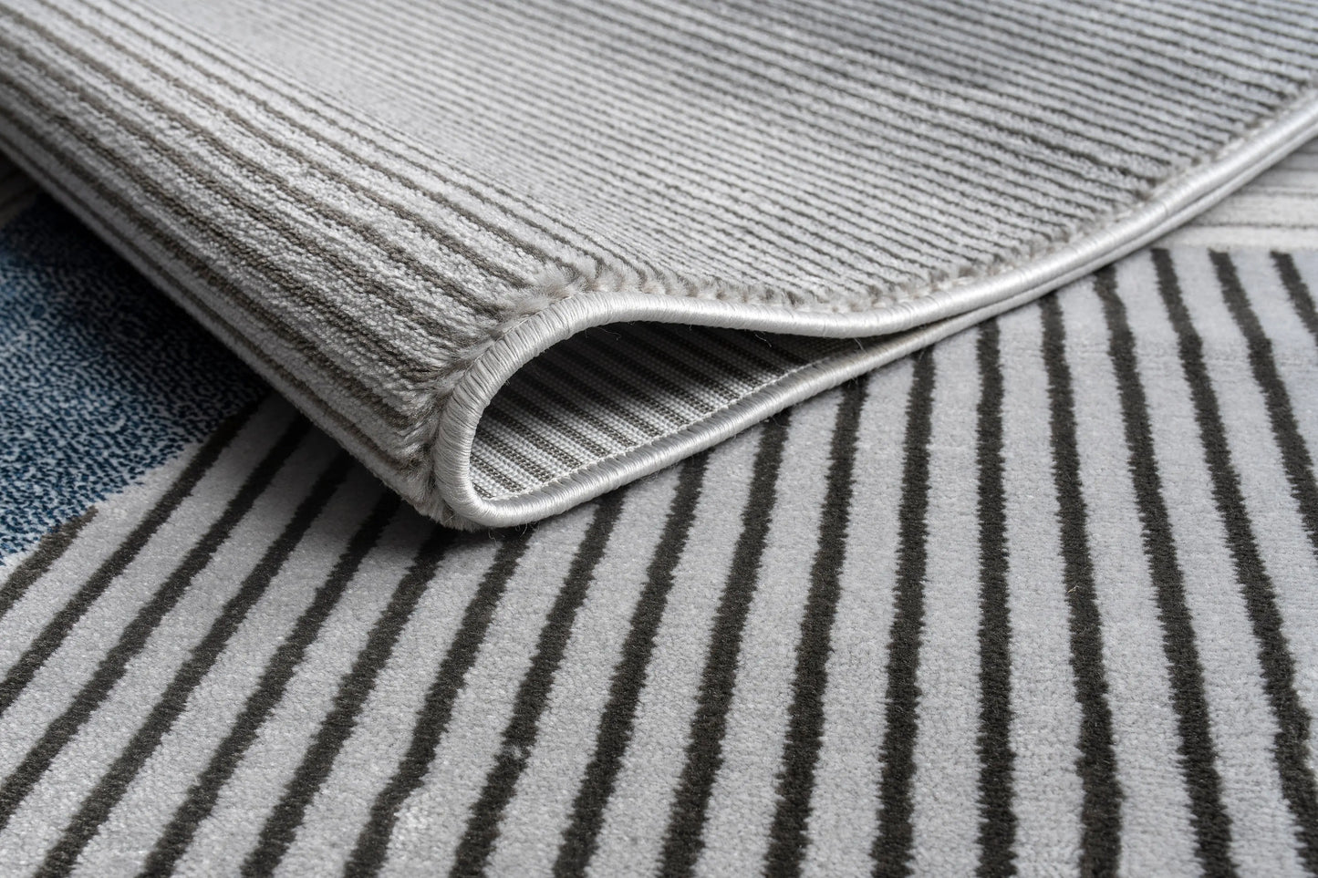 Blue Grey Geometric Living Room Bedroom Area Rug LaDole Rugs