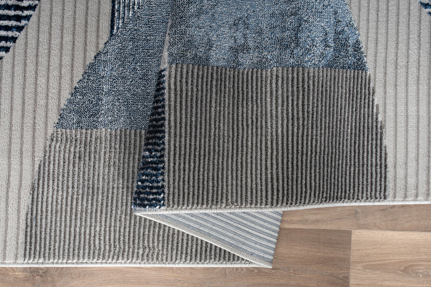 Blue Grey Geometric Living Room Bedroom Area Rug LaDole Rugs