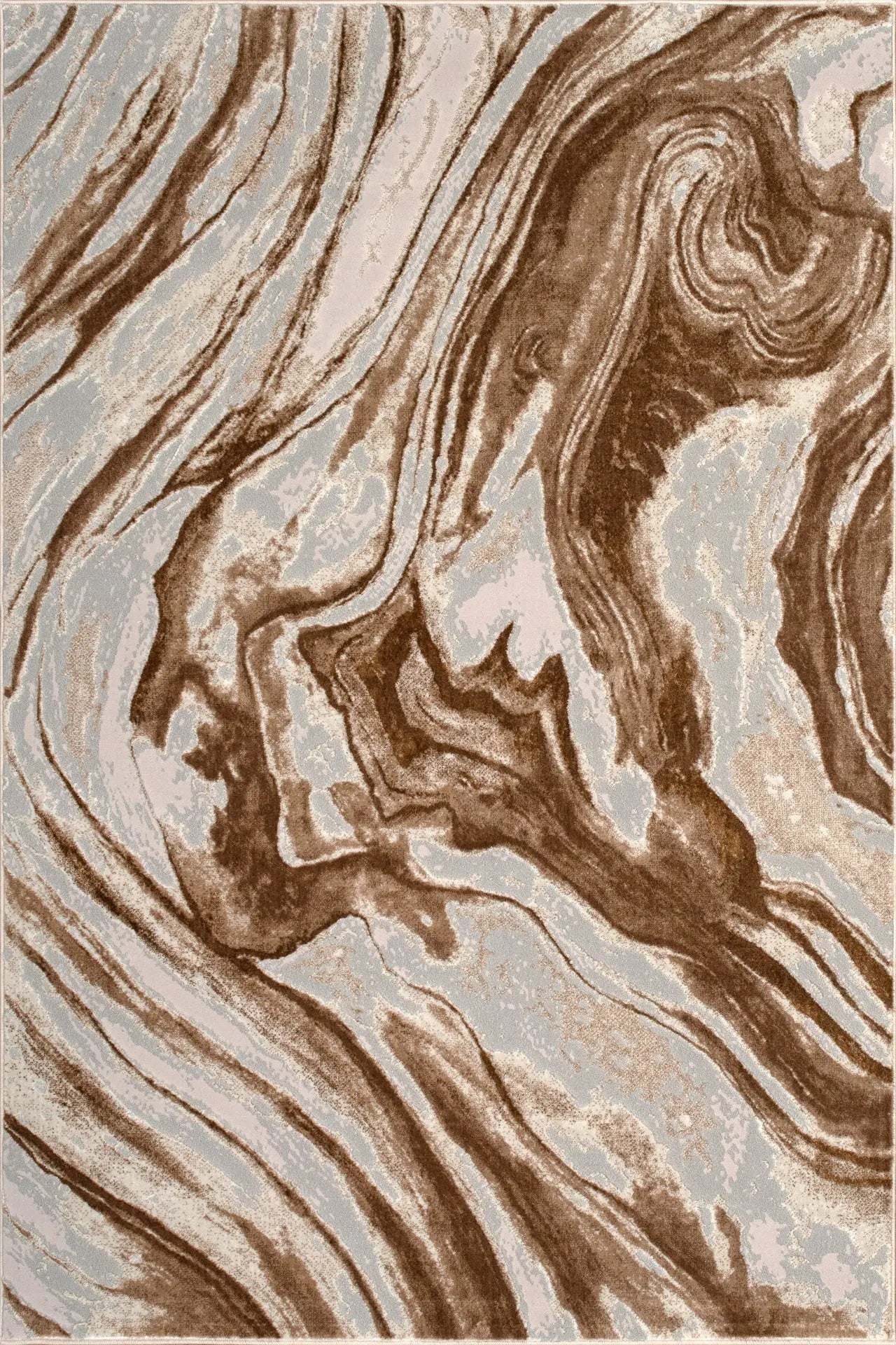 Brown Beige Earth Abstract Living Room Bedroom Area Rug LaDole Rugs