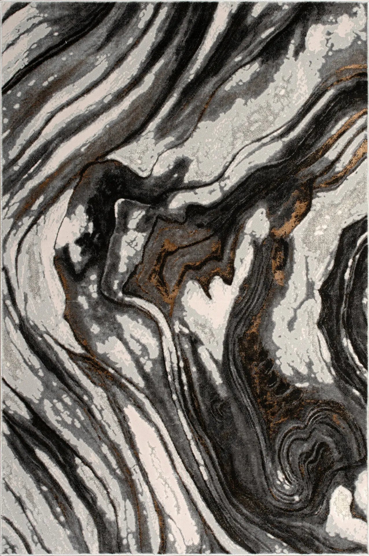 Grey Ivory Earth Abstract Living Room Bedroom Area Rug LaDole Rugs
