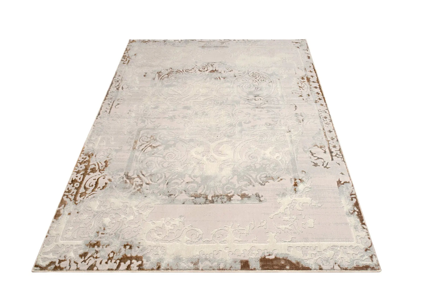 Beige Ivory Traditional Bordered Living Room Bedroom Area Rug LaDole Rugs