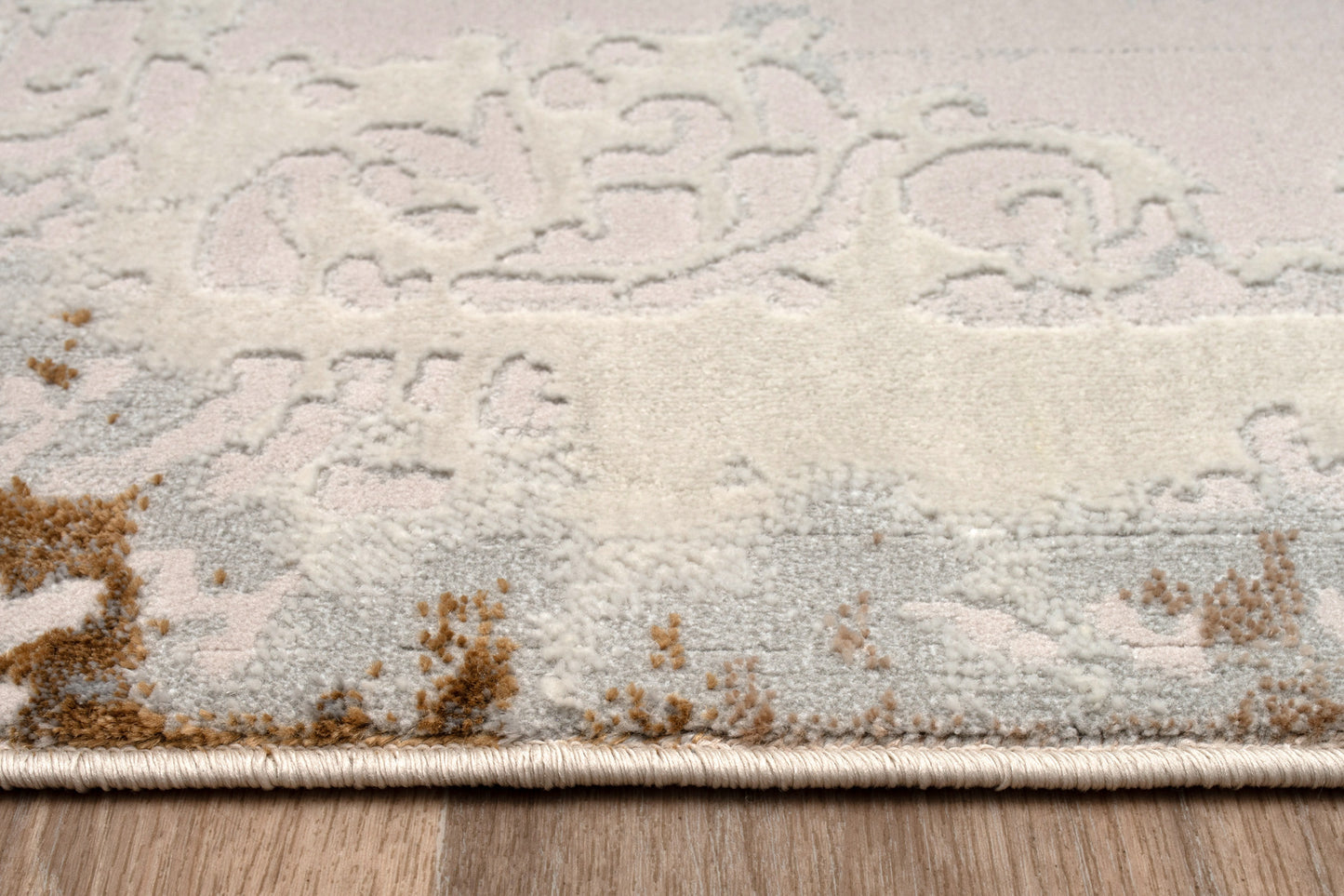 Beige Ivory Traditional Bordered Living Room Bedroom Area Rug