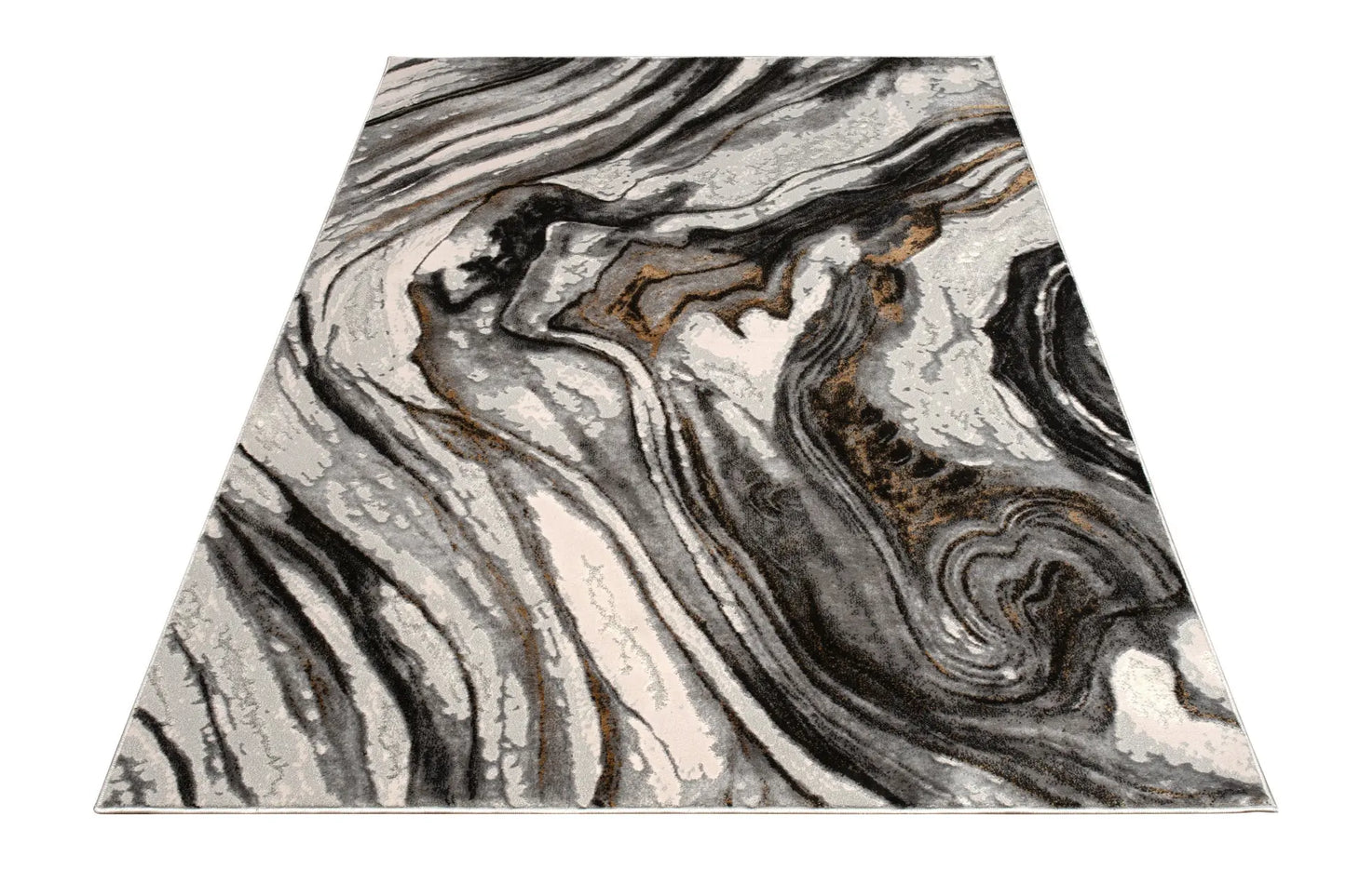 Grey Ivory Earth Abstract Living Room Bedroom Area Rug LaDole Rugs