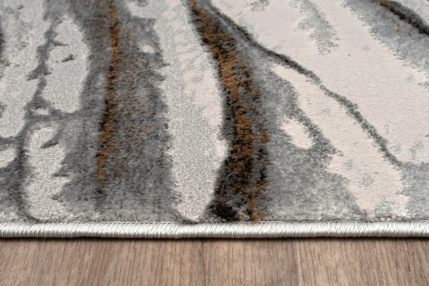 Grey Ivory Earth Abstract Living Room Bedroom Area Rug LaDole Rugs