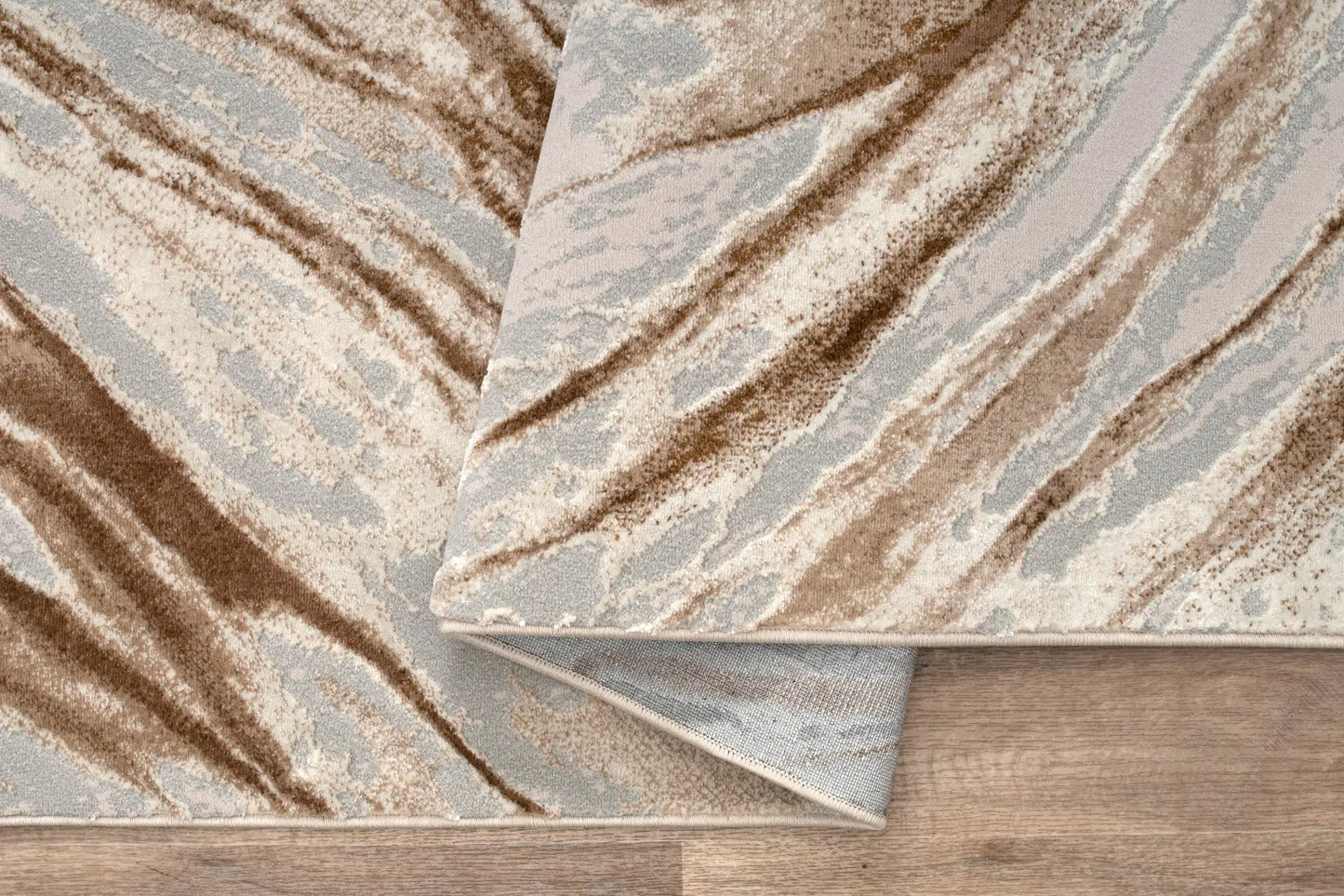 Brown Beige Earth Abstract Living Room Bedroom Area Rug LaDole Rugs