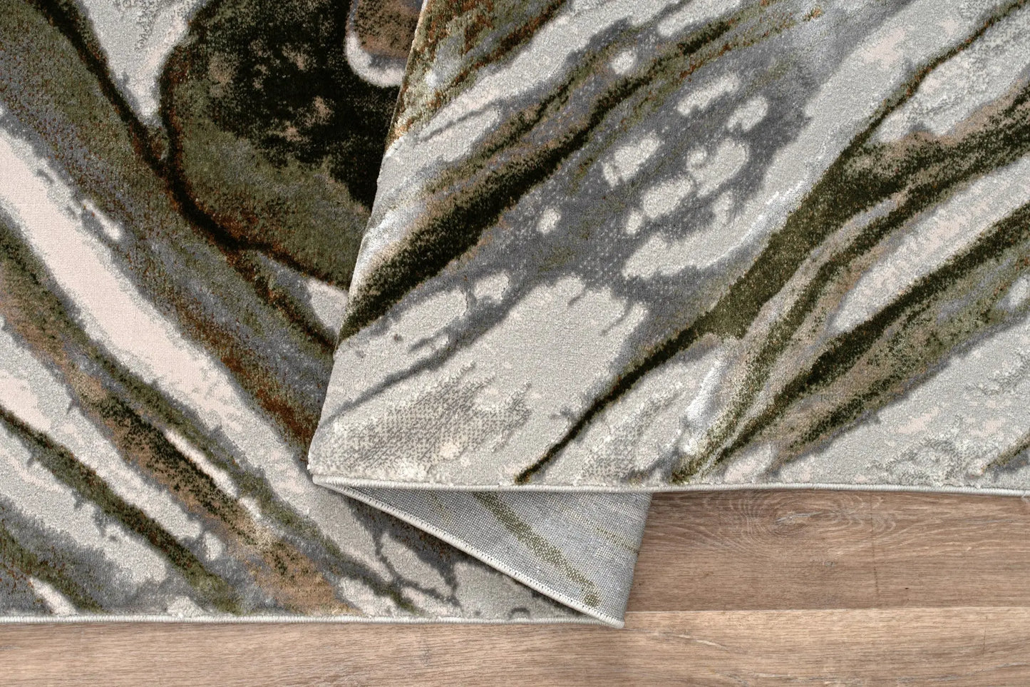 Green Ivory Earth Abstract Living Room Bedroom Area Rug LaDole Rugs