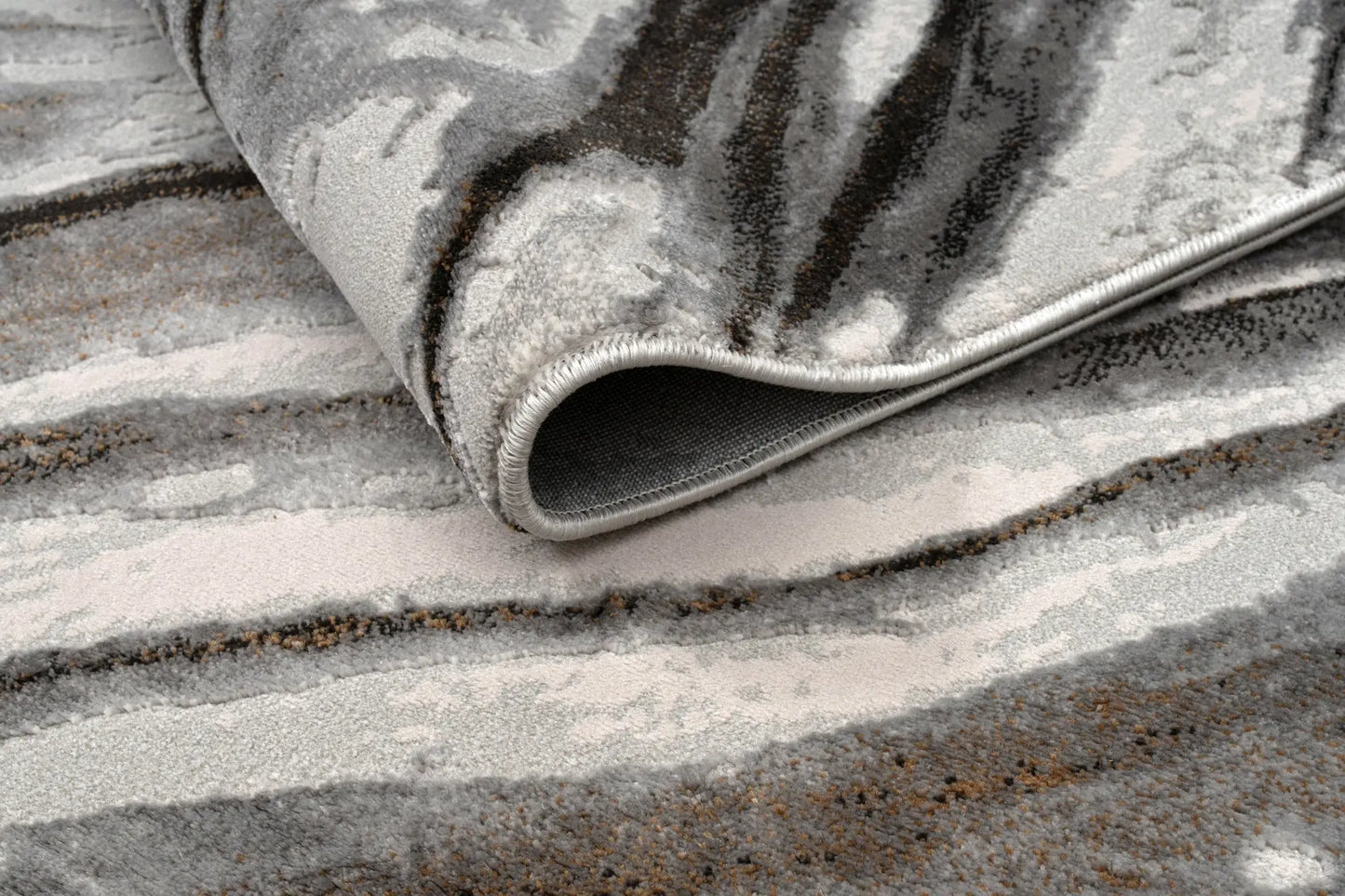 Grey Ivory Earth Abstract Living Room Bedroom Area Rug LaDole Rugs
