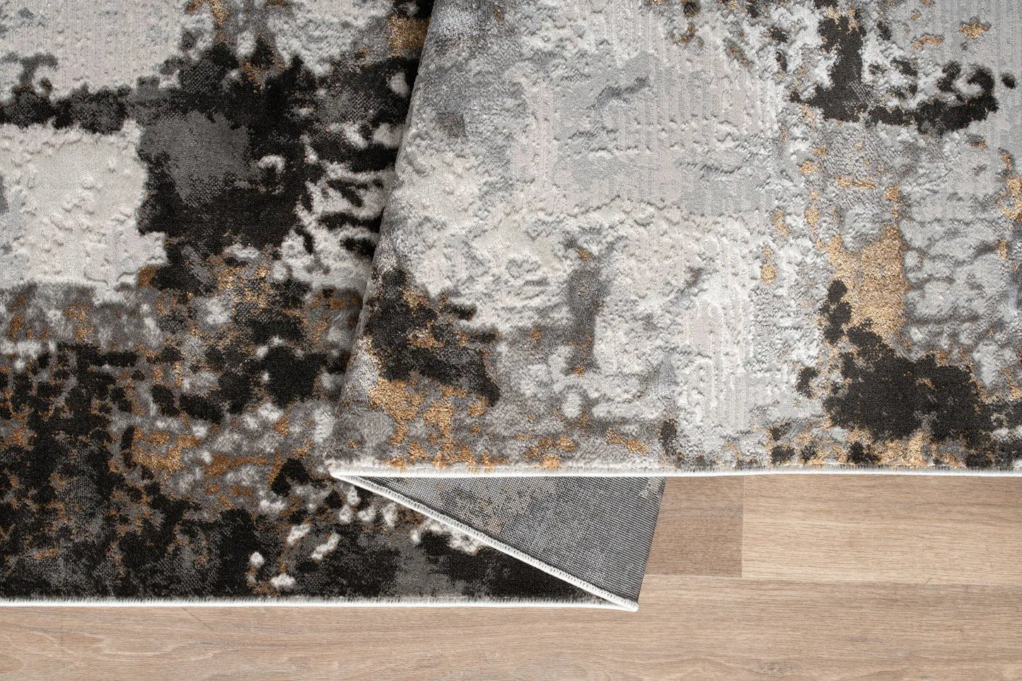 Anthracite Grey Beige Ivory Abstract Modern Living Room Bedroom Area Rug LaDole Rugs