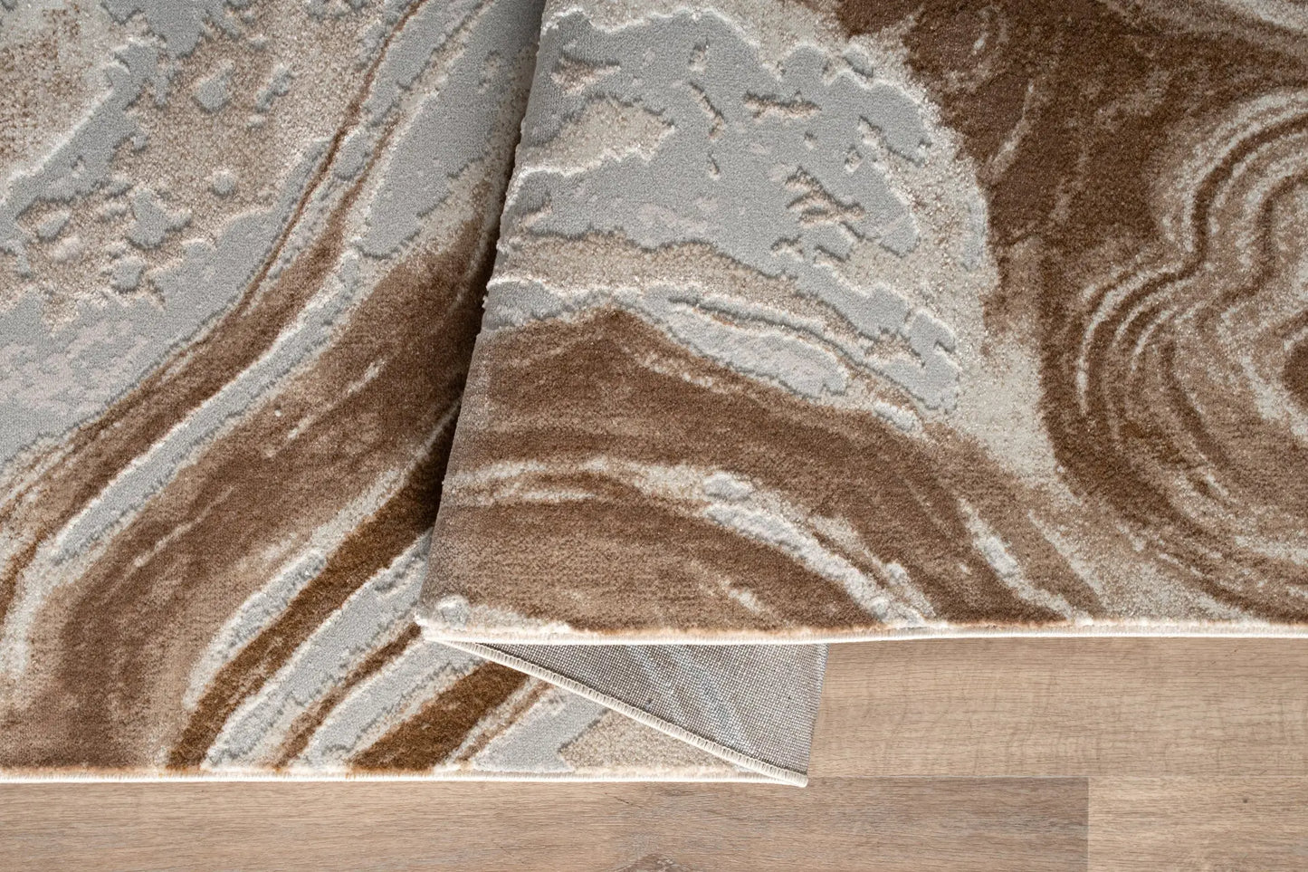 Brown Beige Earth Abstract Living Room Bedroom Area Rug LaDole Rugs