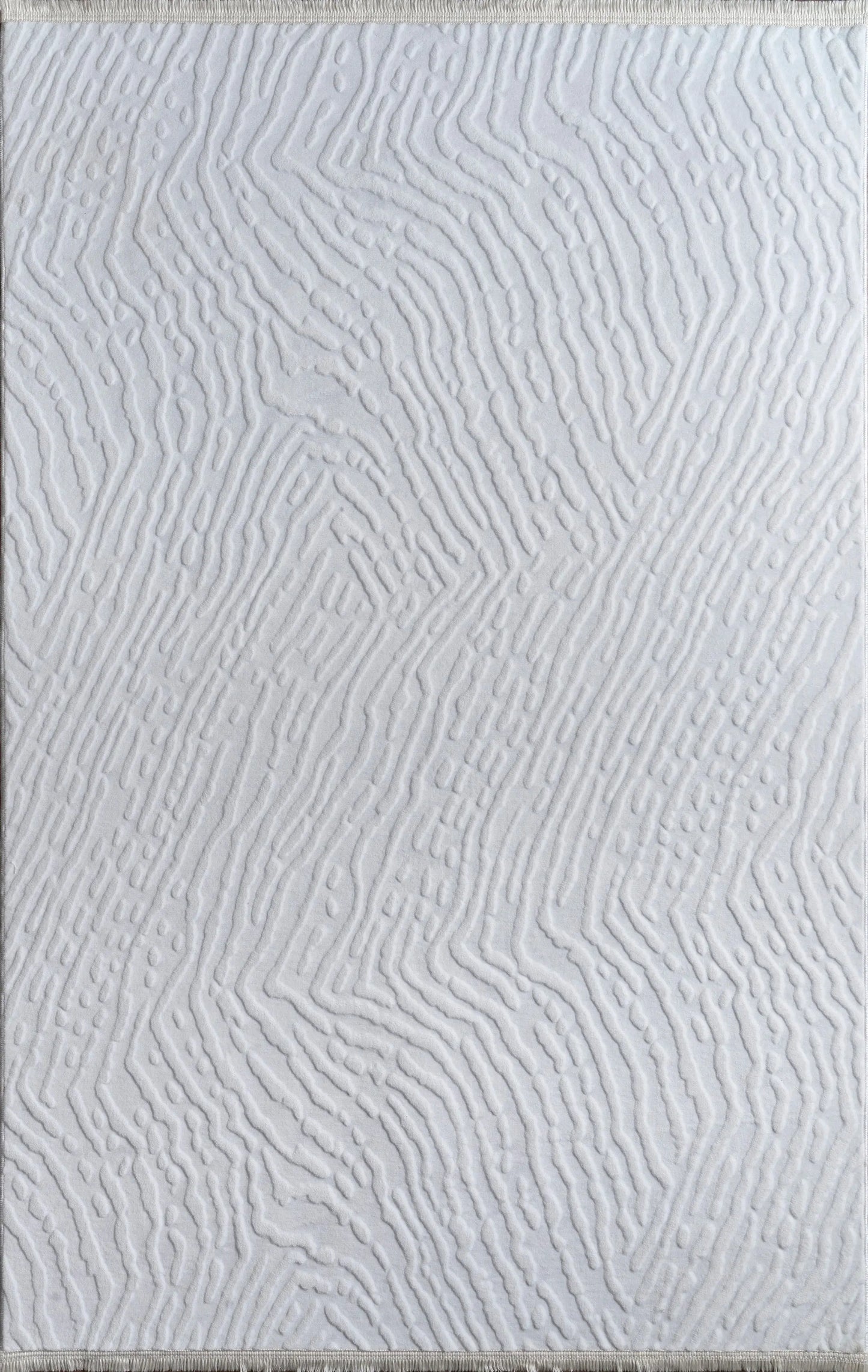 White Textured Fluffy Soft Machine Washable Area Rug For Living Room, Bedroom LaDole Rugs