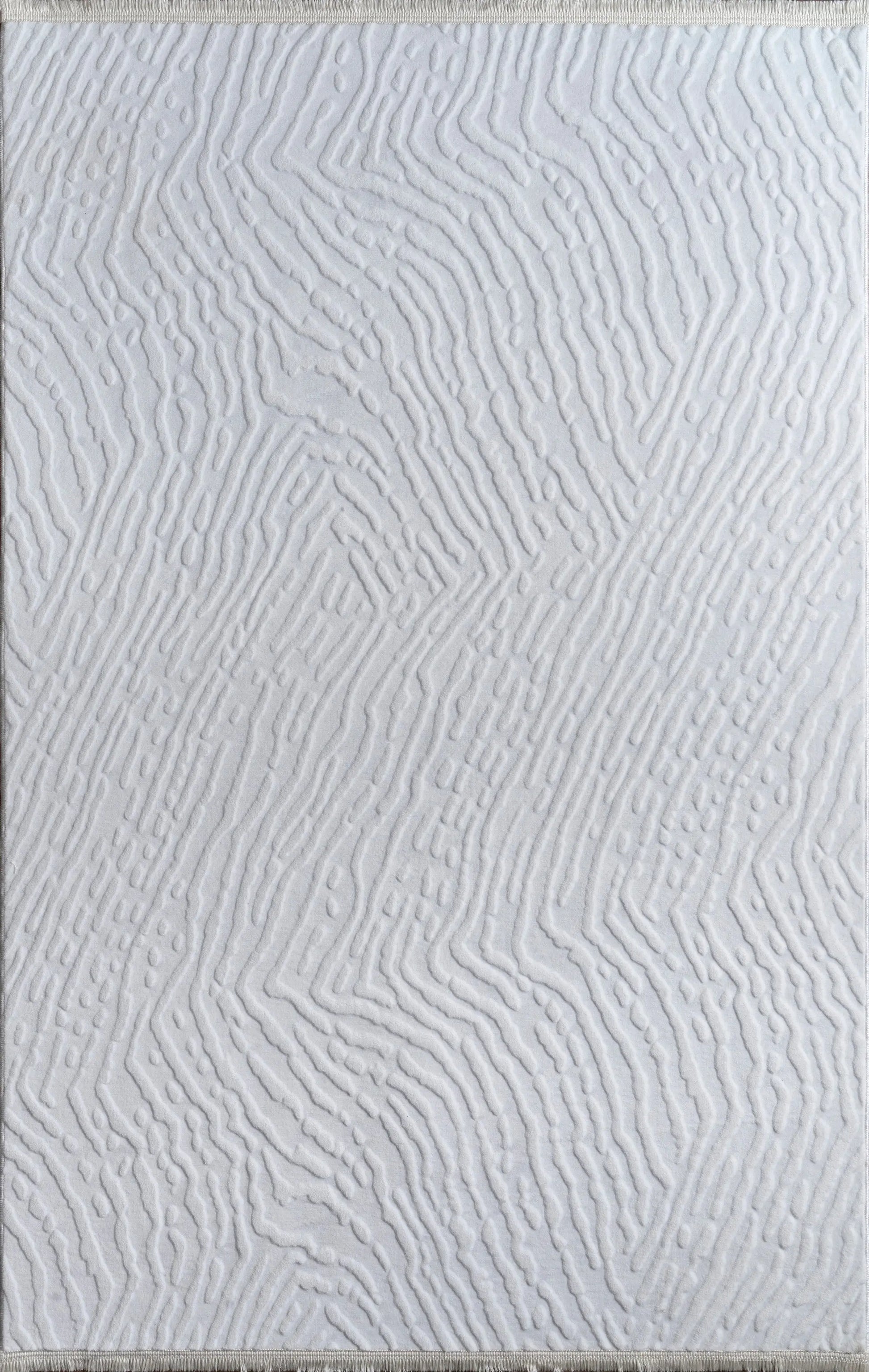 White Textured Fluffy Soft Machine Washable Area Rug For Living Room, Bedroom LaDole Rugs