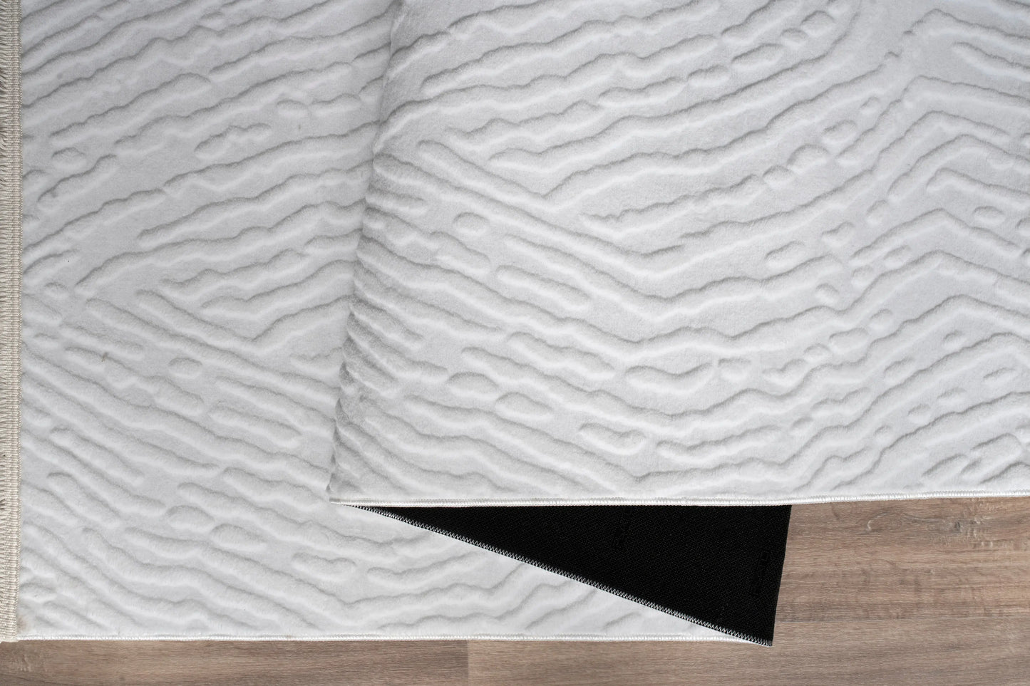 White Textured Fluffy Soft Machine Washable Area Rug For Living Room, Bedroom LaDole Rugs