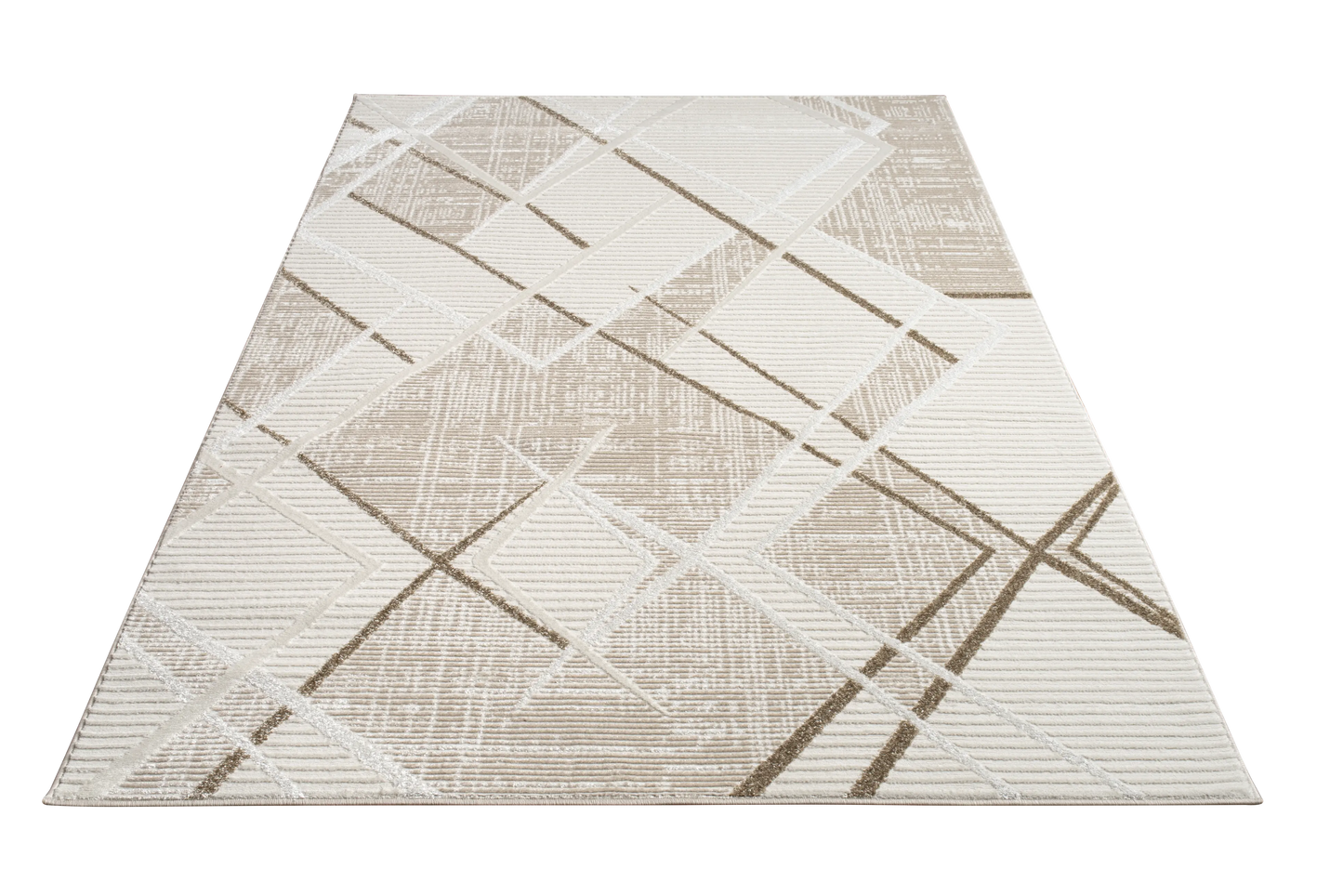 Beige Brown Abstract Living Room Bedroom Area Rug LaDole Rugs