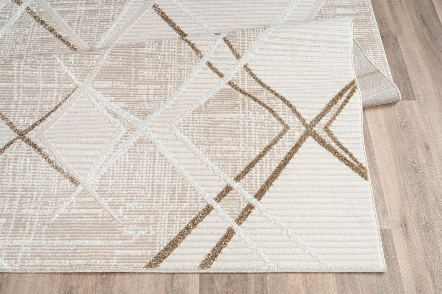 Beige Brown Abstract Living Room Bedroom Area Rug LaDole Rugs
