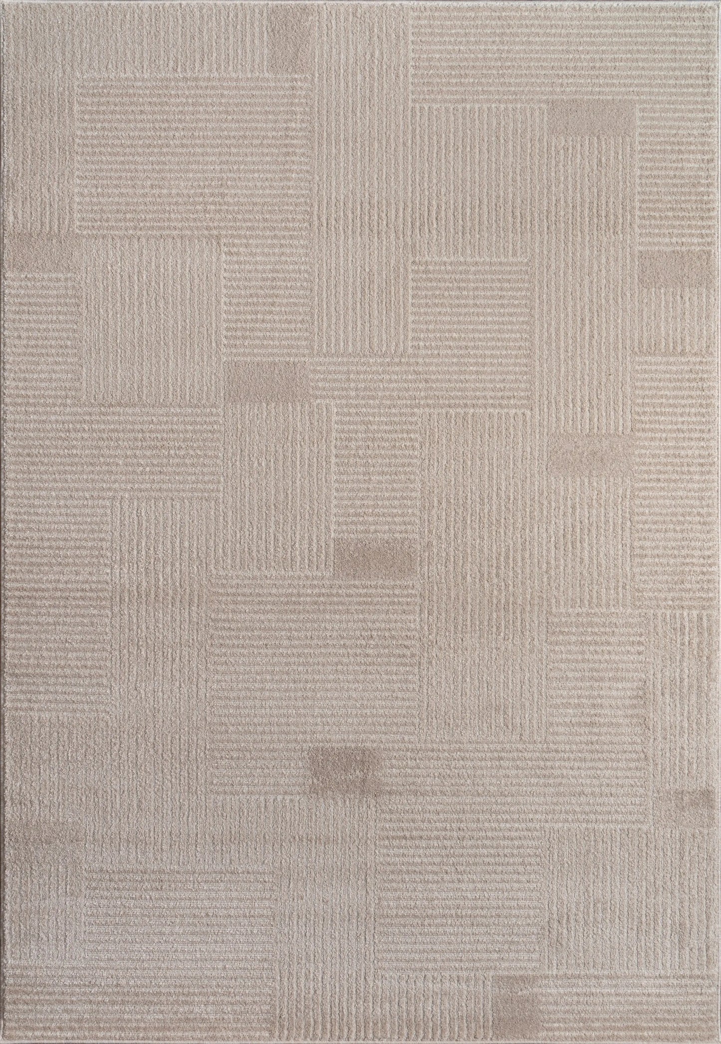 Beige Textured Living Room Bedroom Area Rug LaDole Rugs