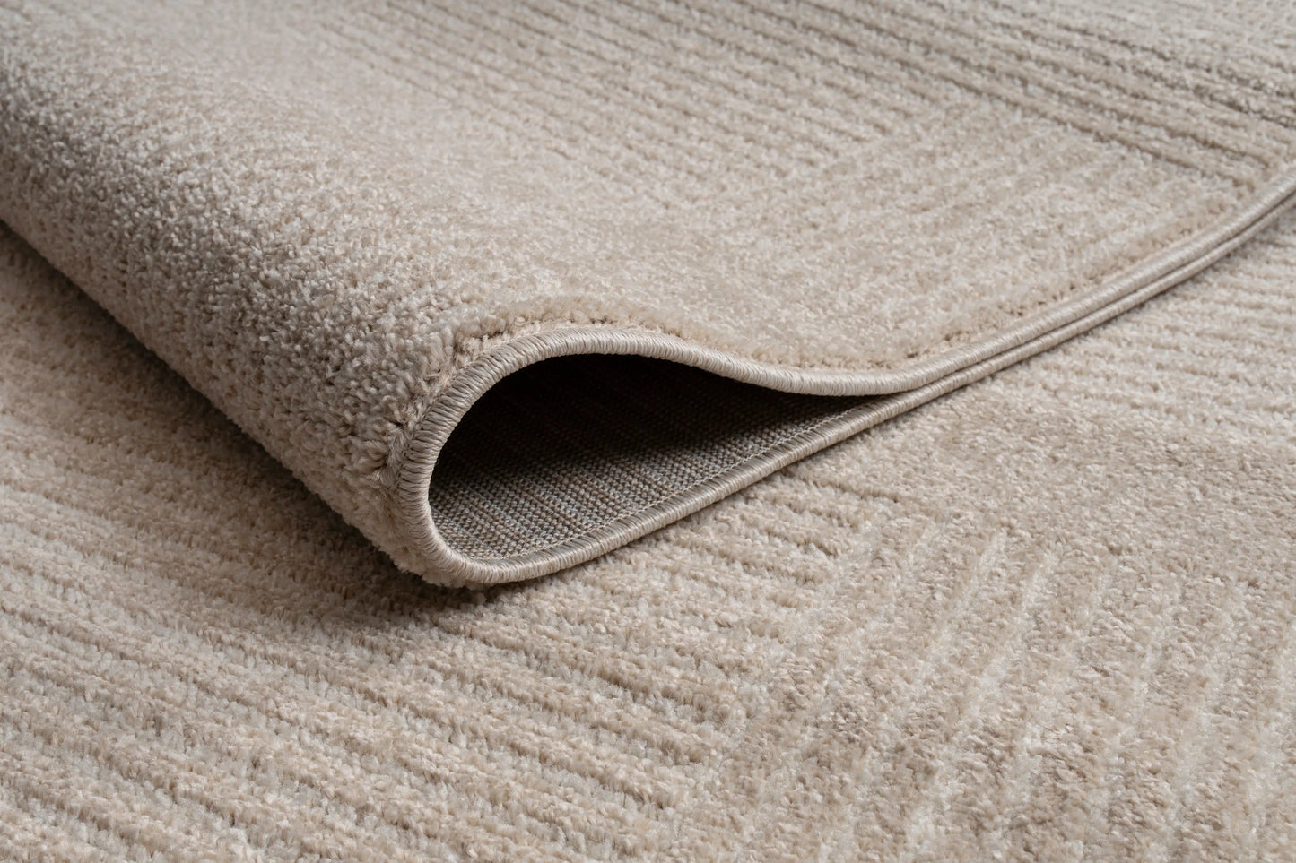 Beige Textured Living Room Bedroom Area Rug LaDole Rugs