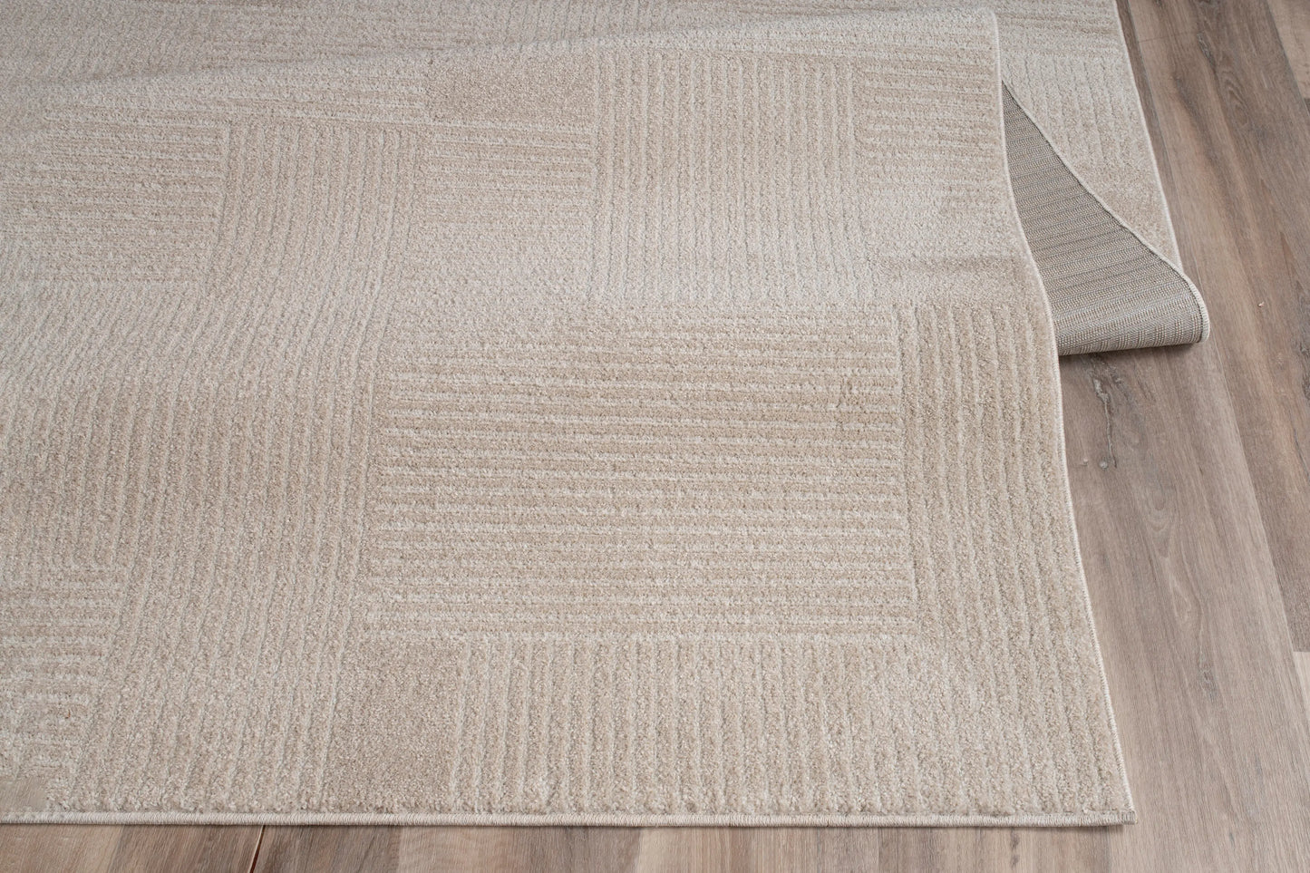 Beige Textured Living Room Bedroom Area Rug LaDole Rugs