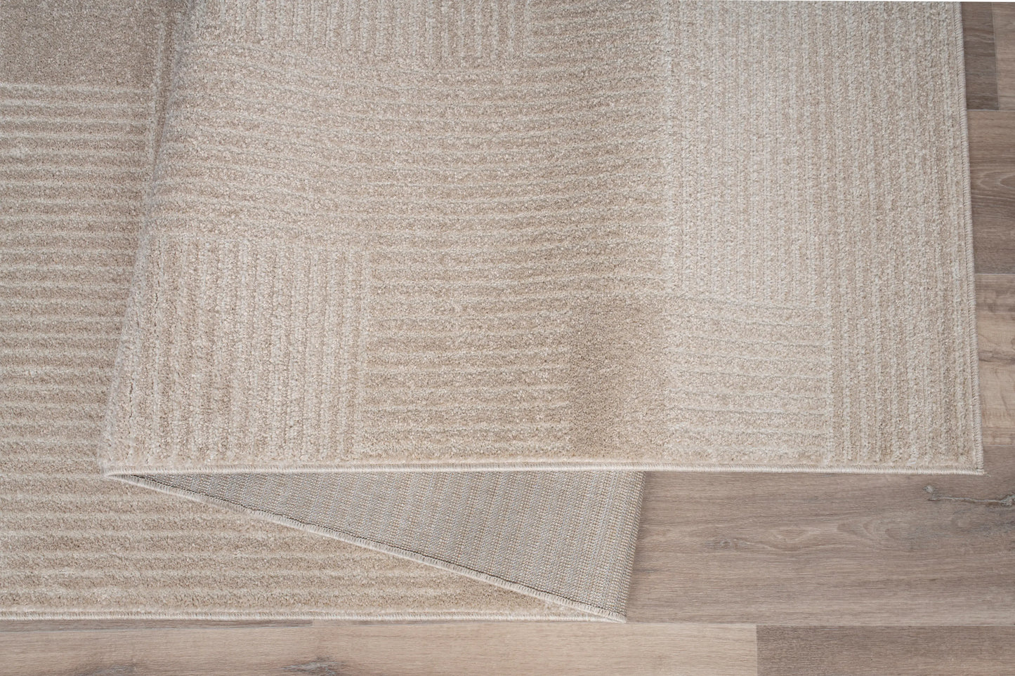 Beige Textured Living Room Bedroom Area Rug LaDole Rugs