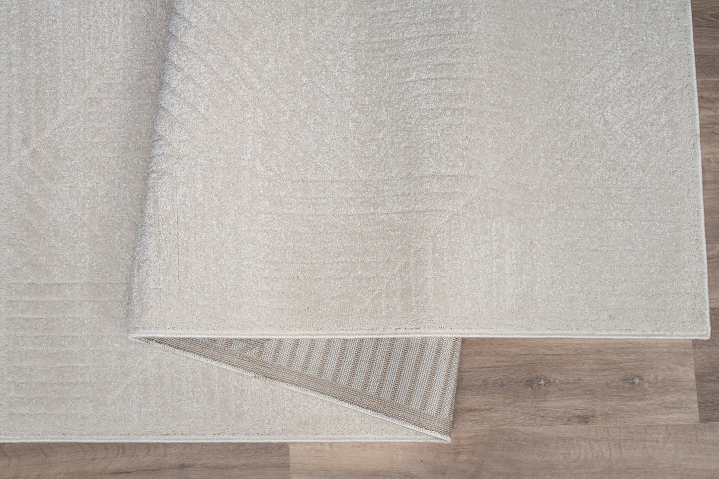 Ivory Grey Textured Geometric Living Room Bedroom Area Rug LaDole Rugs
