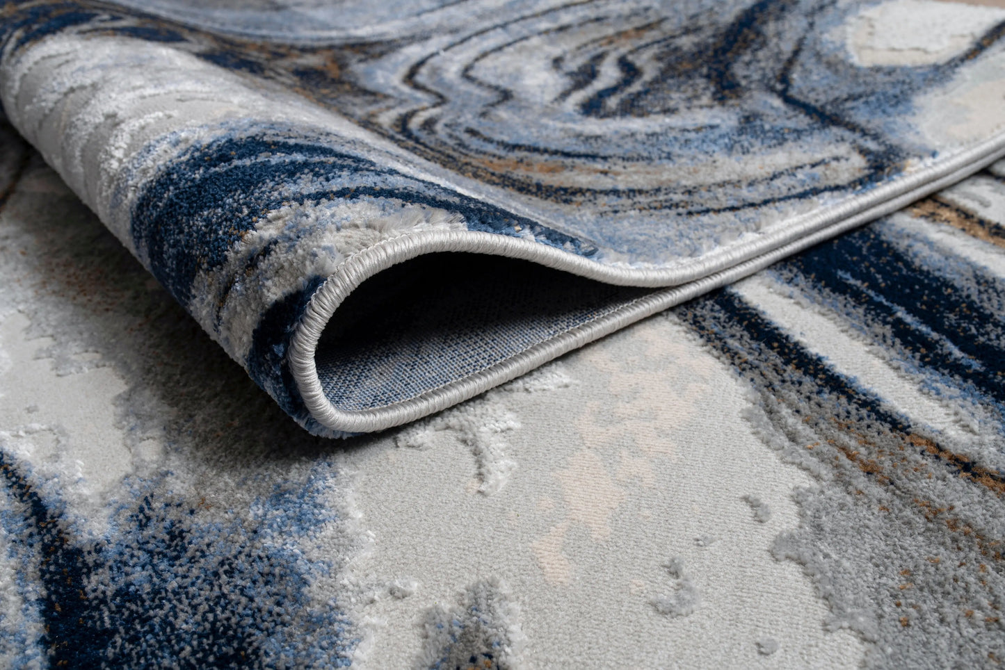 Blue Abstract Earth Living Room Bedroom Area Rug LaDole Rugs