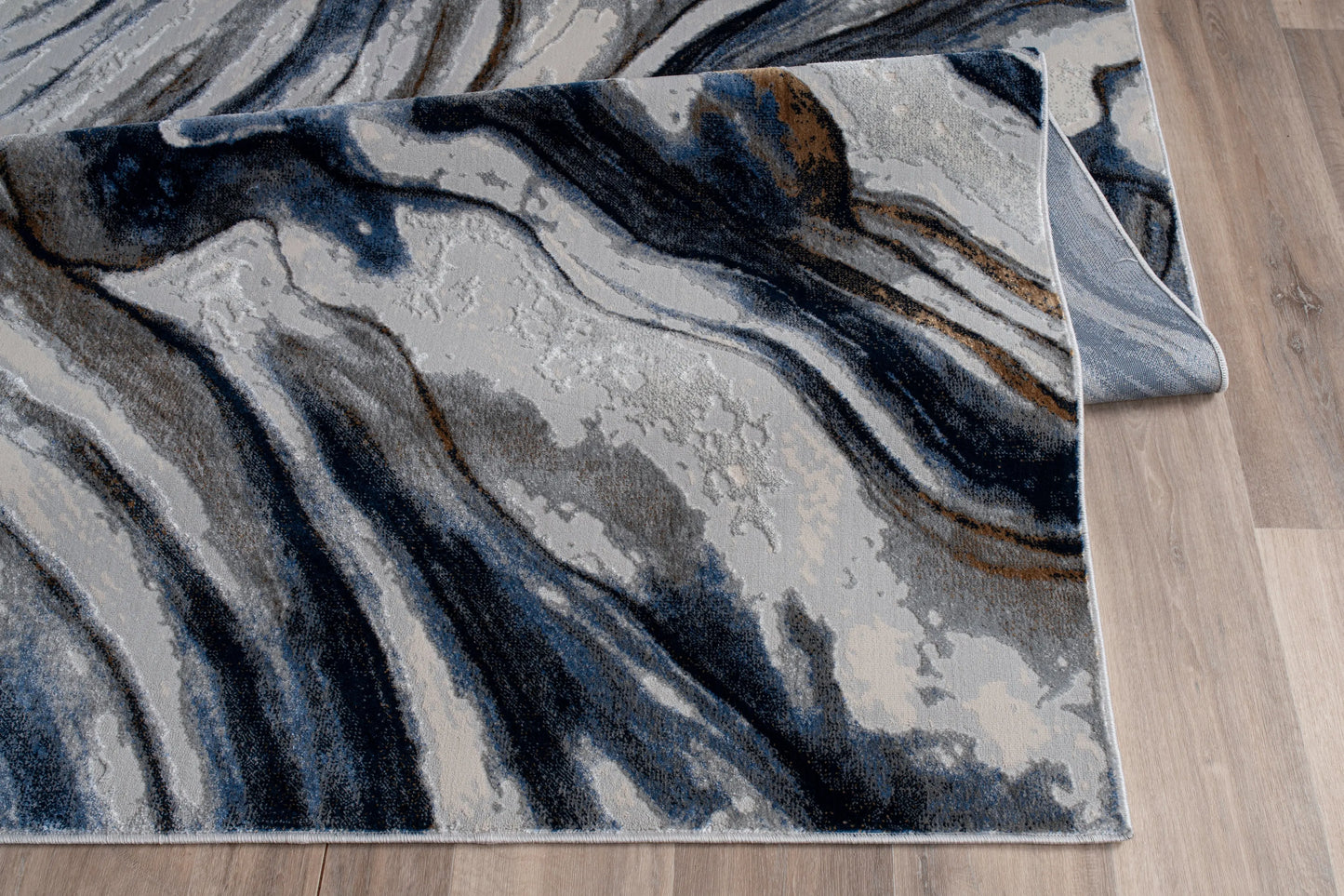 Blue Abstract Earth Living Room Bedroom Area Rug LaDole Rugs