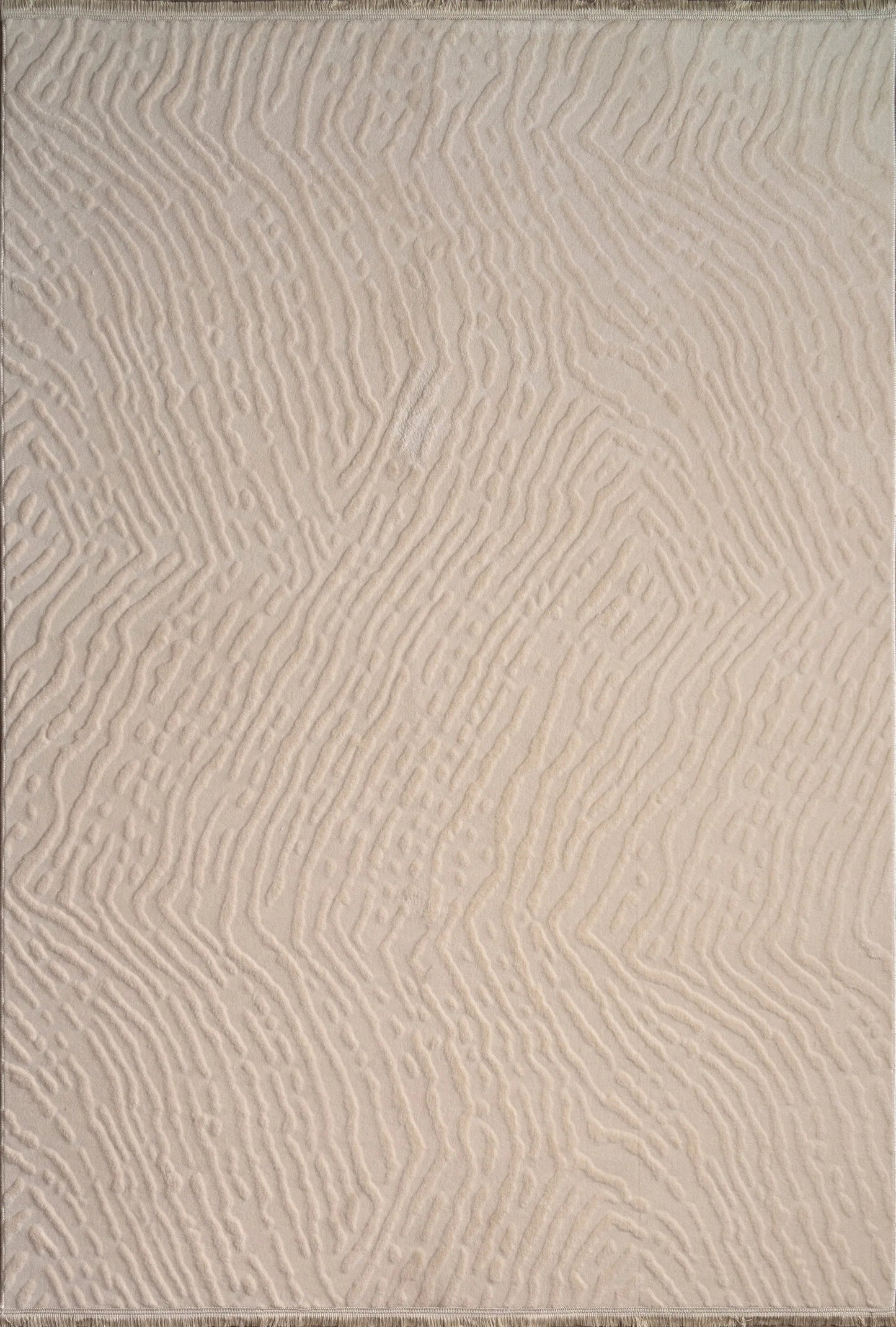Cream Textured Fluffy Soft Machine Washable Area Rug For Living Room, Bedroom LaDole Rugs