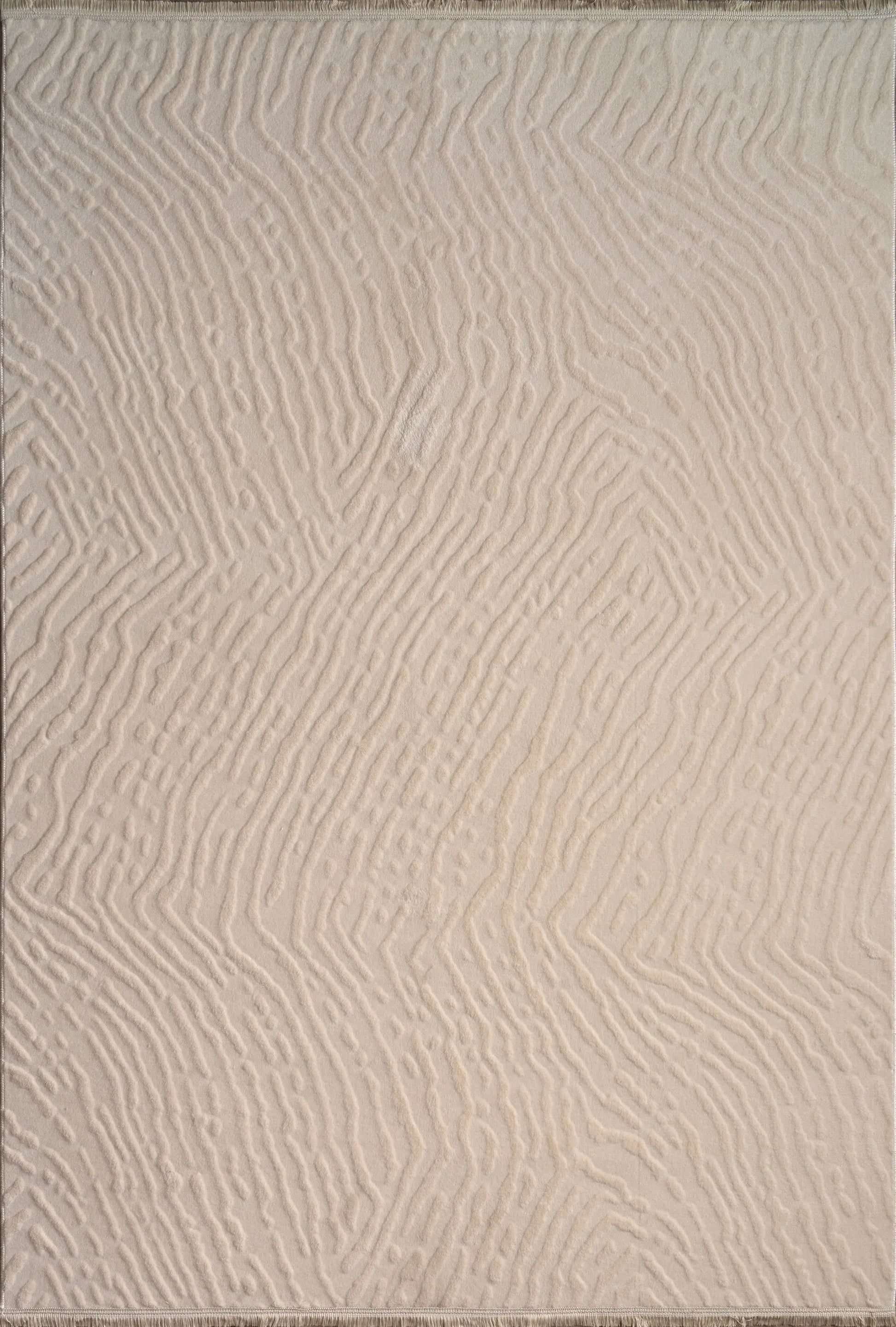 Cream Textured Fluffy Soft Machine Washable Area Rug For Living Room, Bedroom LaDole Rugs