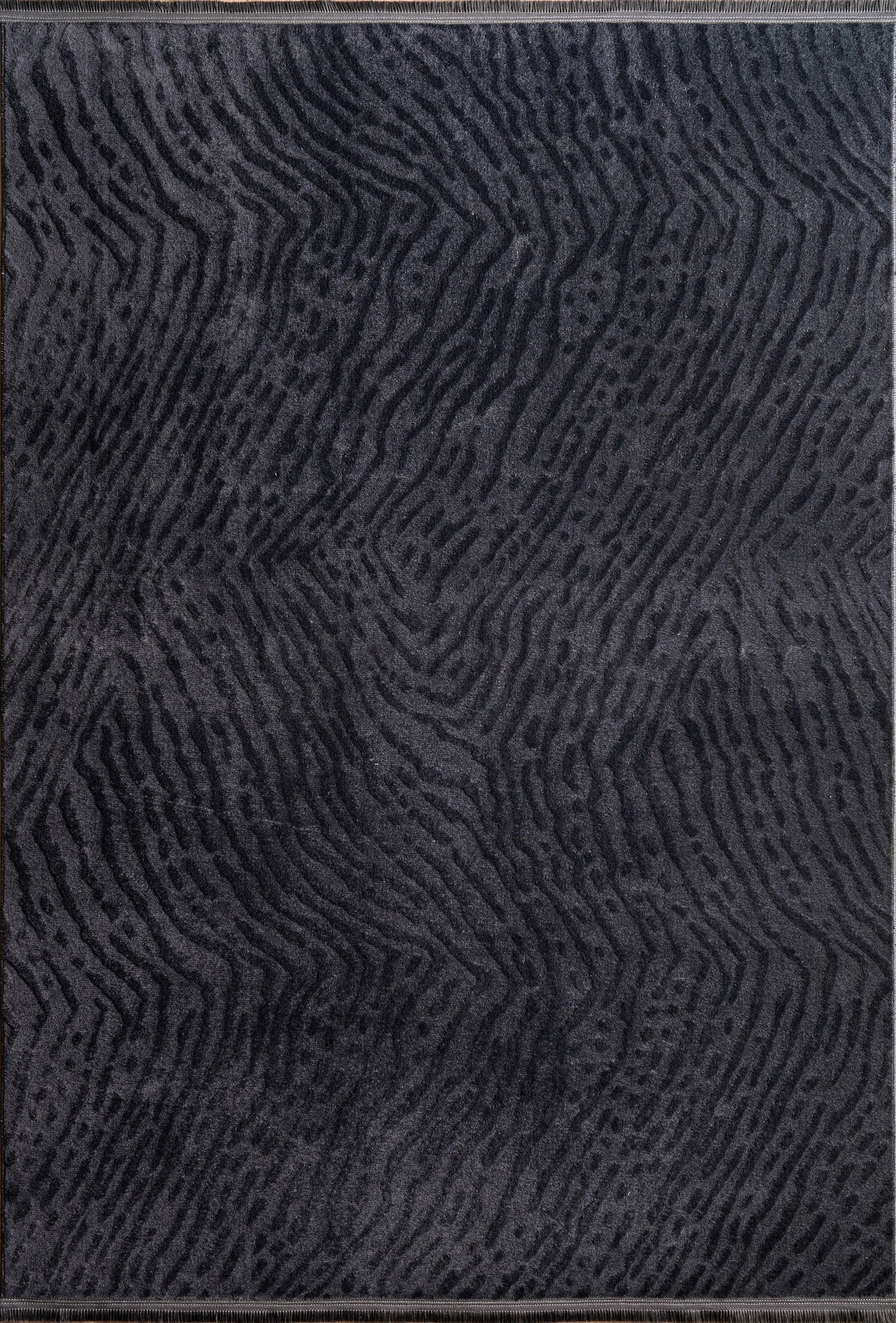 Anthrasite Grey Textured Fluffy Soft Machine Washable Area Rug For Living Room, Bedroom LaDole Rugs