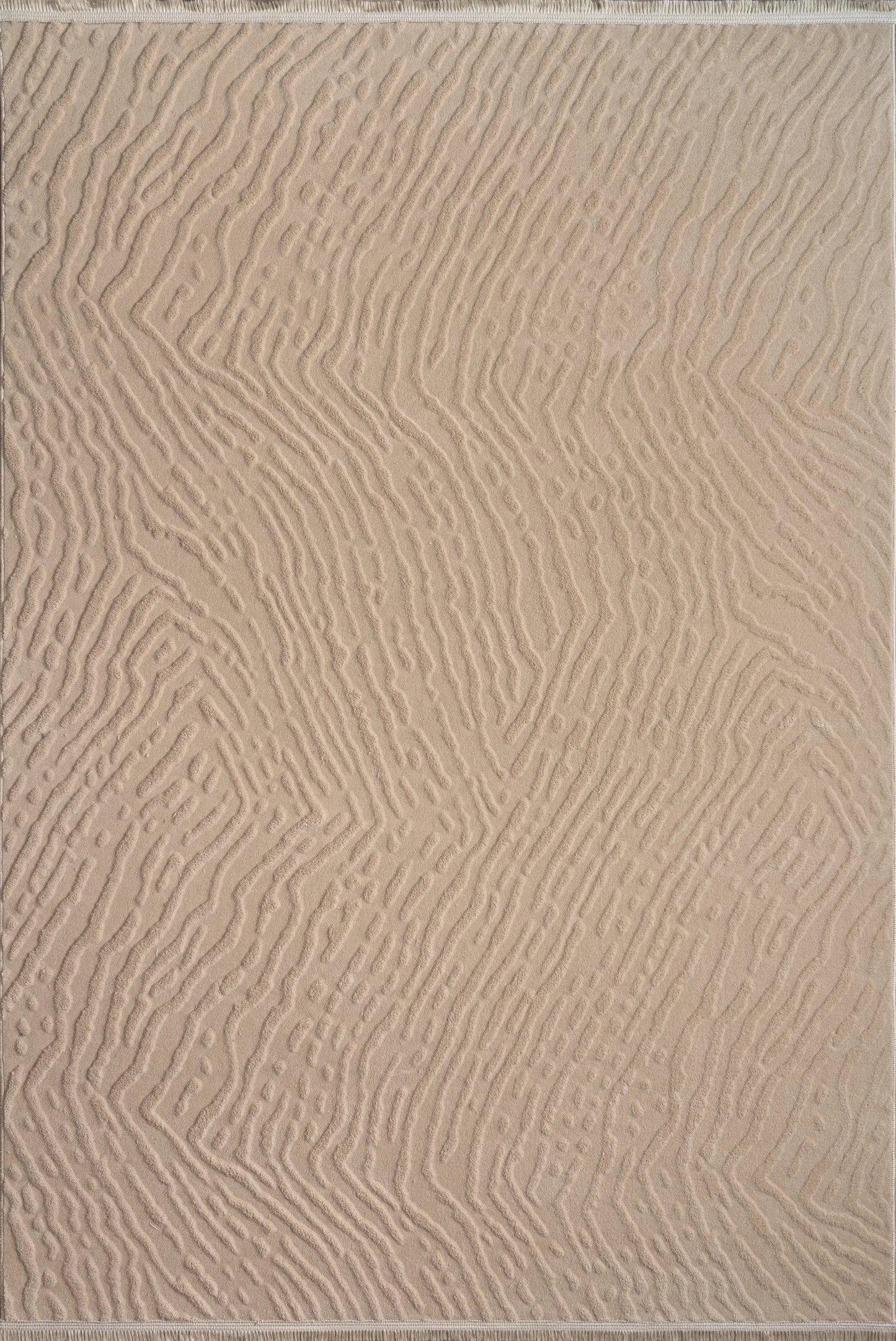 Beige Textured Fluffy Soft Machine Washable Area Rug For Living Room, Bedroom LaDole Rugs