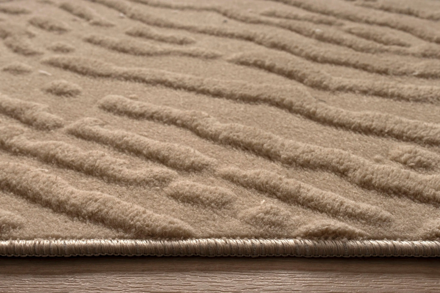 Beige Textured Fluffy Soft Machine Washable Area Rug For Living Room, Bedroom LaDole Rugs