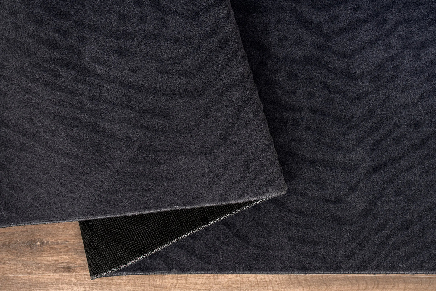 Anthrasite Grey Textured Fluffy Soft Machine Washable Area Rug For Living Room, Bedroom LaDole Rugs