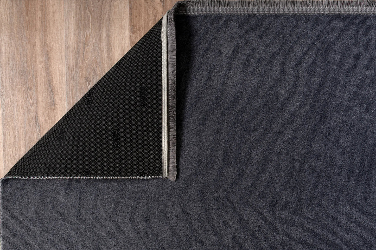Anthrasite Grey Textured Fluffy Soft Machine Washable Area Rug For Living Room, Bedroom LaDole Rugs