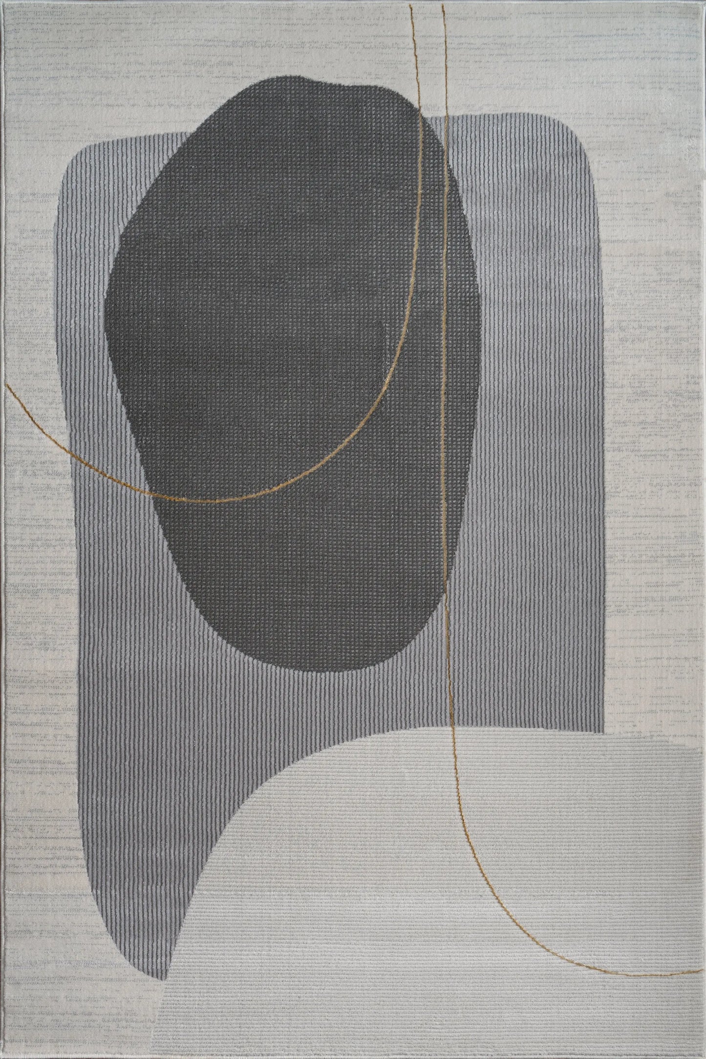 Gold Grey Geometric Modern Living Room Bedroom Area Rug LaDole Rugs
