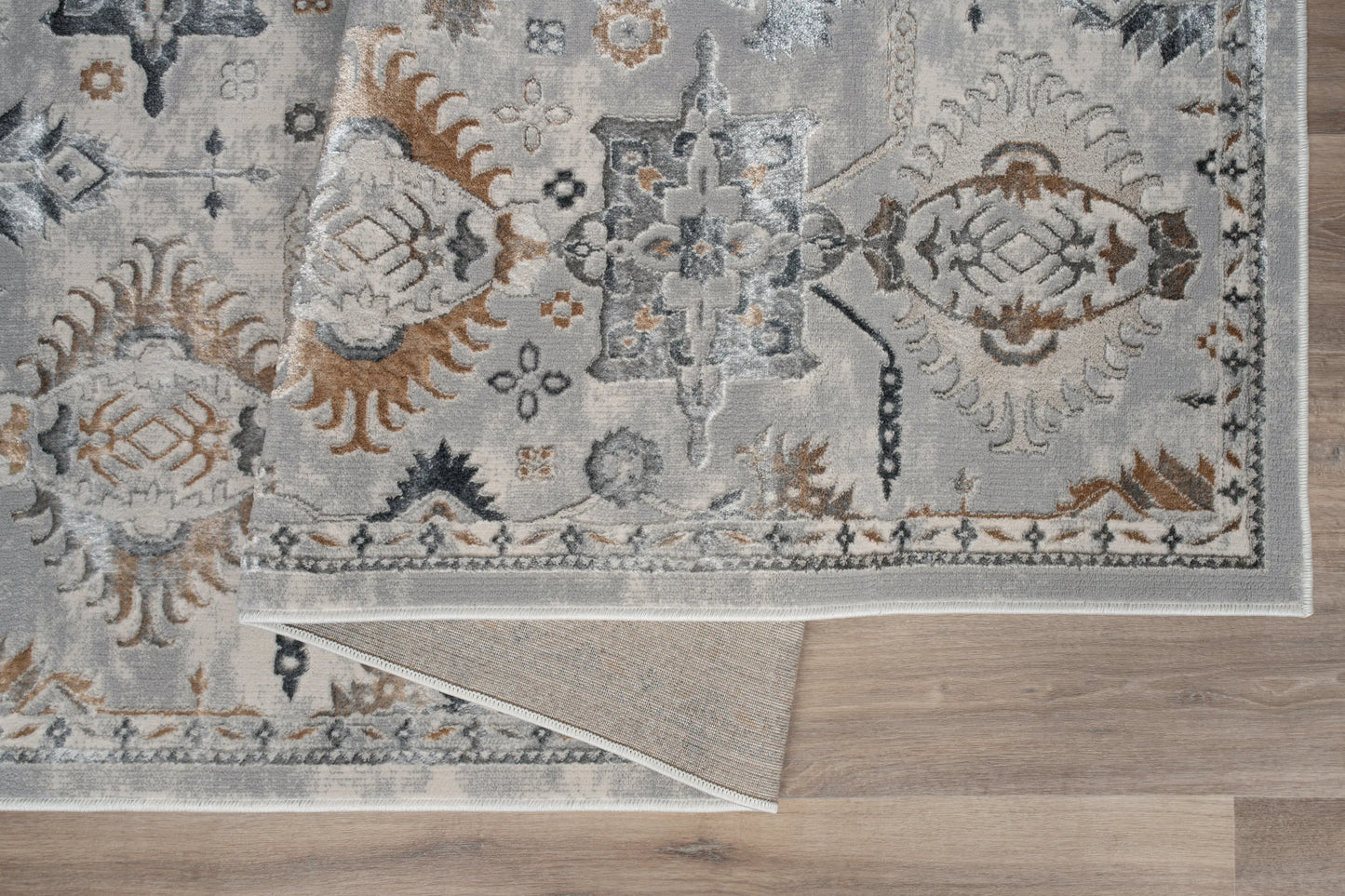 Blue Grey Ikat Traditional Living Room Area Rug LaDole Rugs