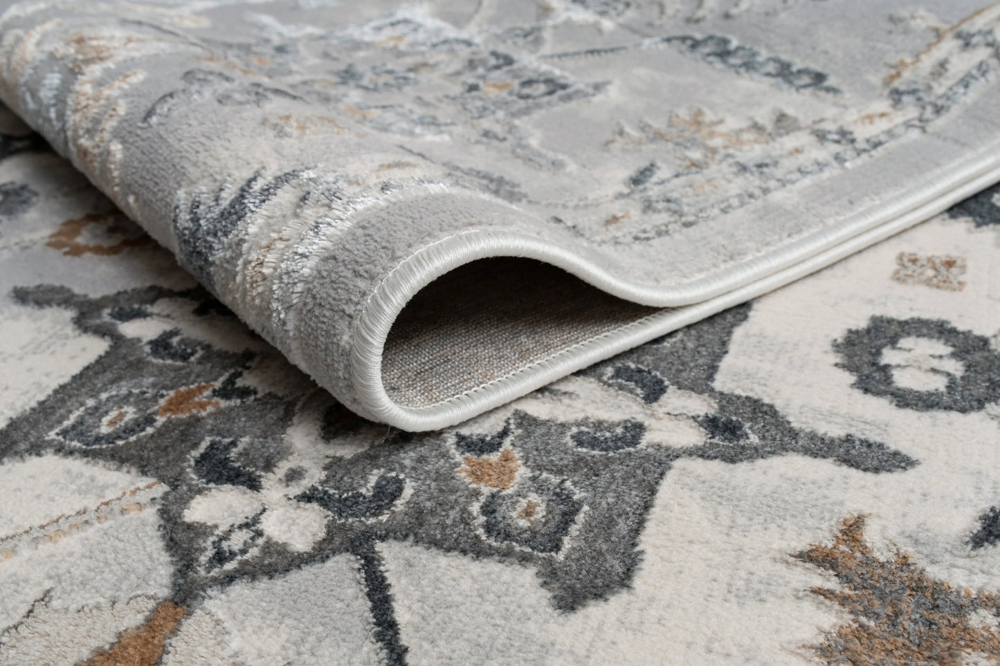 Blue Grey Ikat Traditional Living Room Area Rug LaDole Rugs