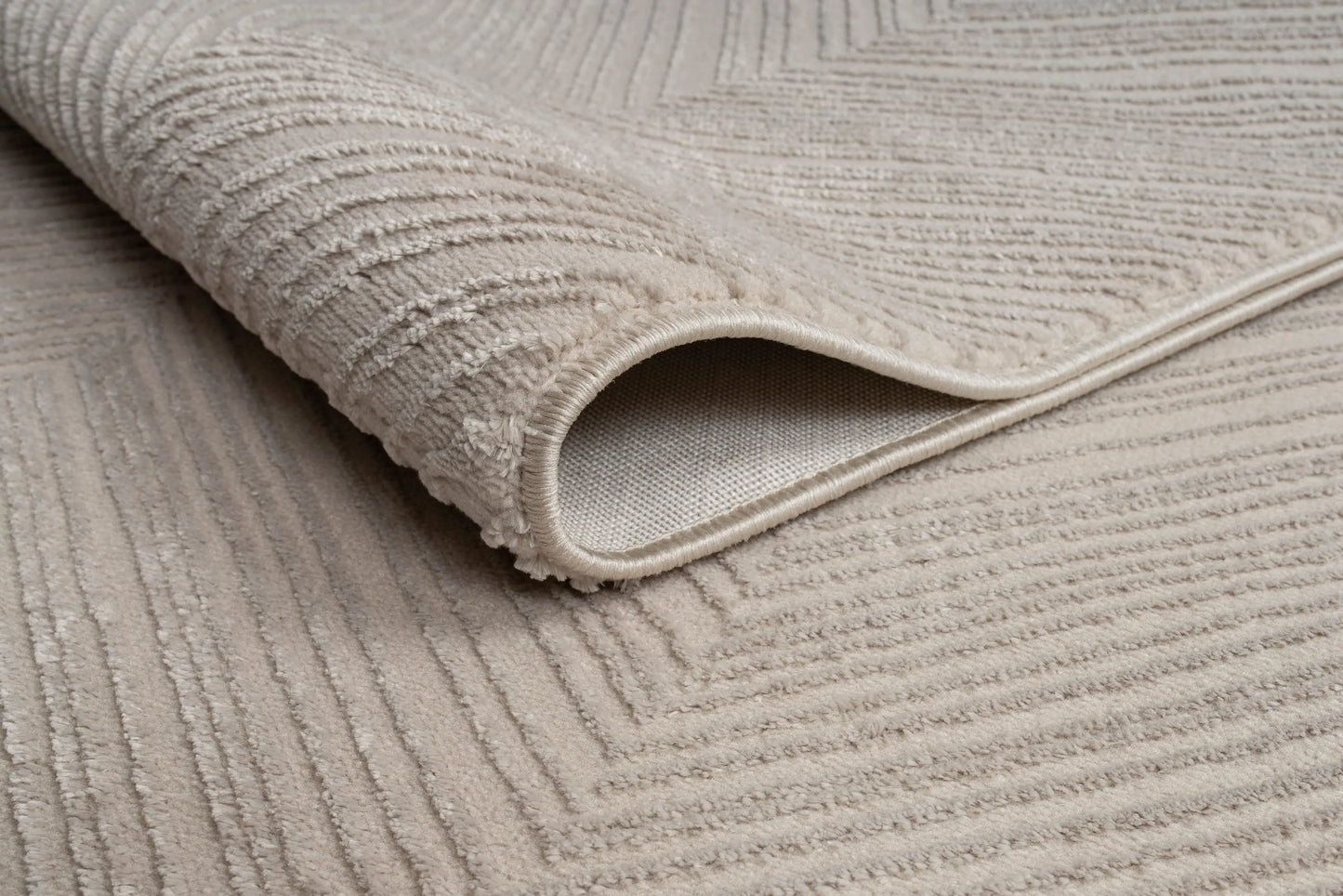 Ivory Beige Minimalist Contemporary Living Room Bedroom Area Rug LaDole Rugs