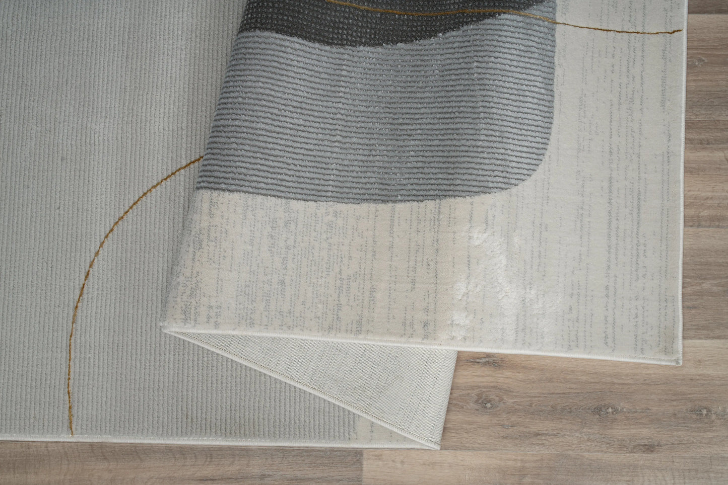 Gold Grey Geometric Modern Living Room Bedroom Area Rug LaDole Rugs
